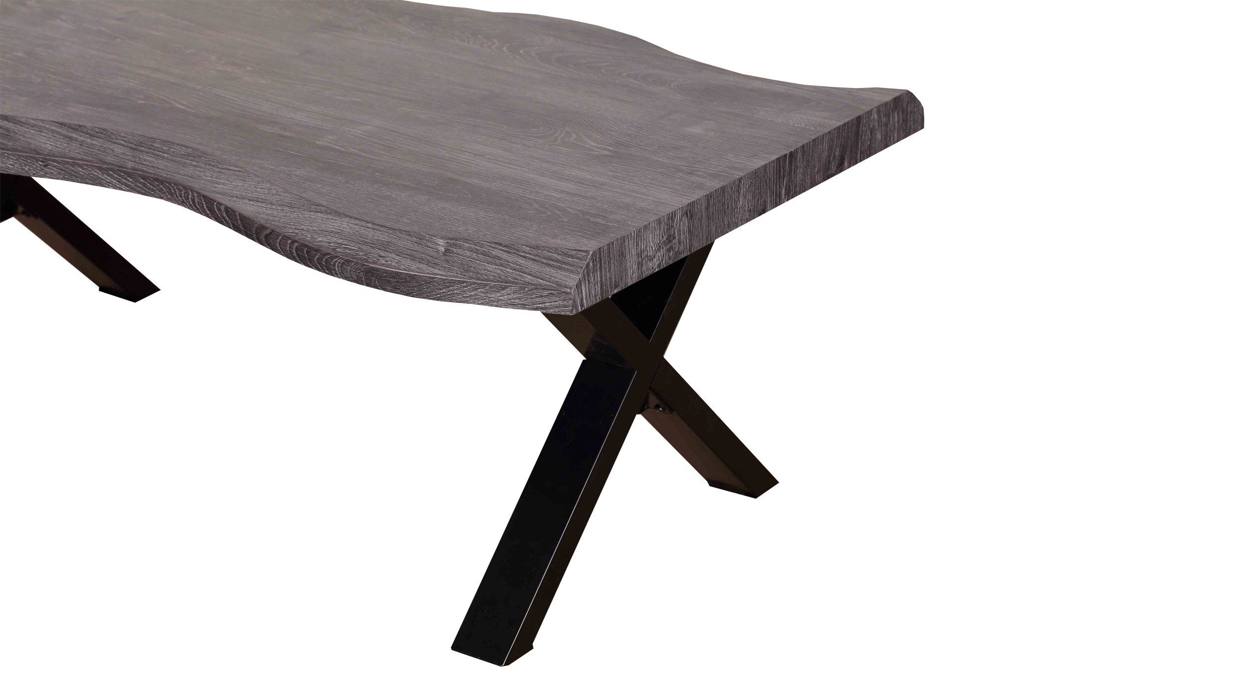 Couchtisch Baumkantentisch 110 cm Wildeiche grau - GERD