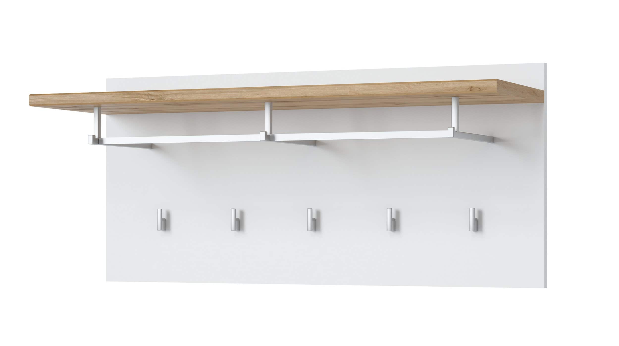 Wandgarderobe alpinweiß - Wotan Eiche Paneel 90 cm - HOLA Wandgarderobe alpinweiß - Wotan Eiche Paneel 90 cm - HOLA