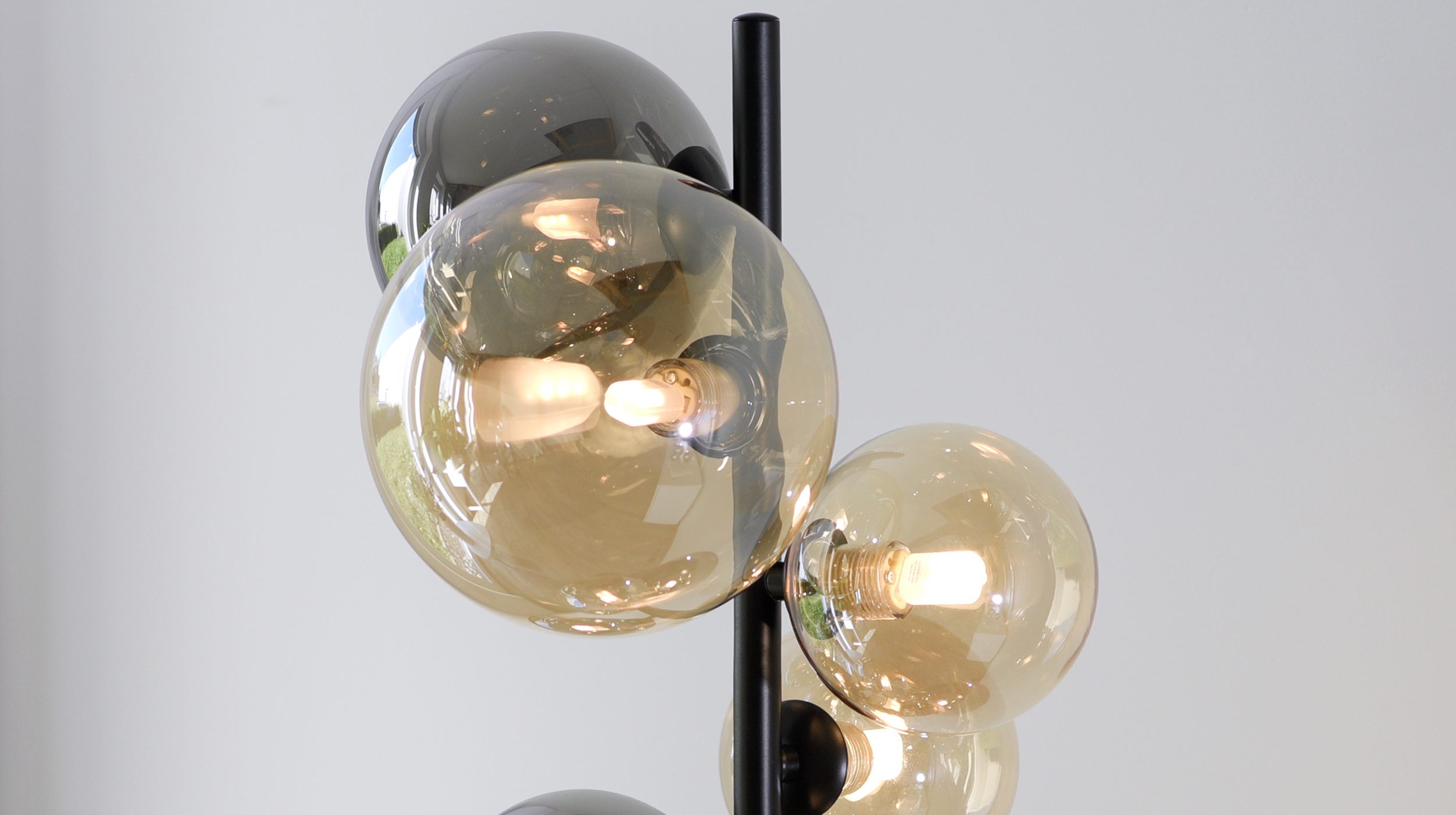 Stehlampe LED schwarz 35 x 155 cm Rauchglas - POPSICLE