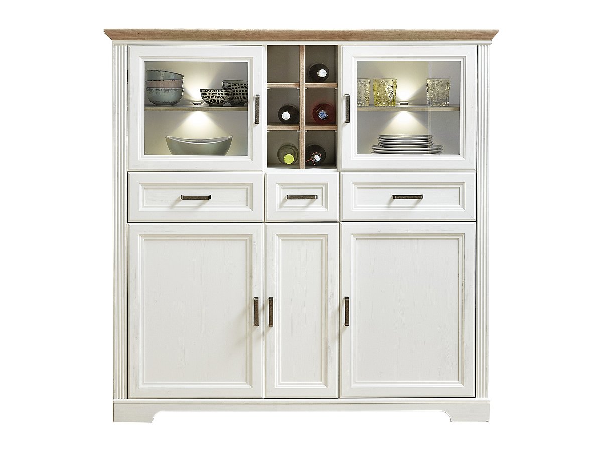 Highboard Pinie weiß - Artisan Eiche 150 cm - JASMIN Highboard Pinie weiß - Artisan Eiche 150 cm - JASMIN