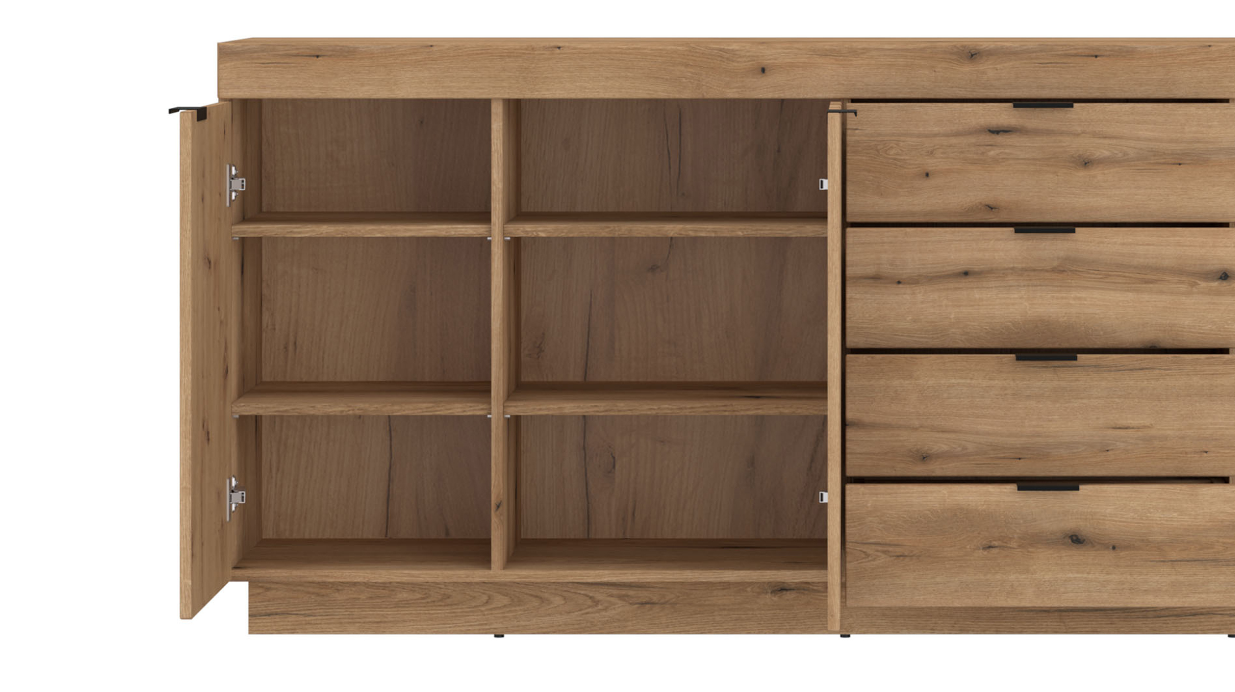 Sidebord 4 Schubladen Coast Evoke Eiche 186 cm - DELAMAR