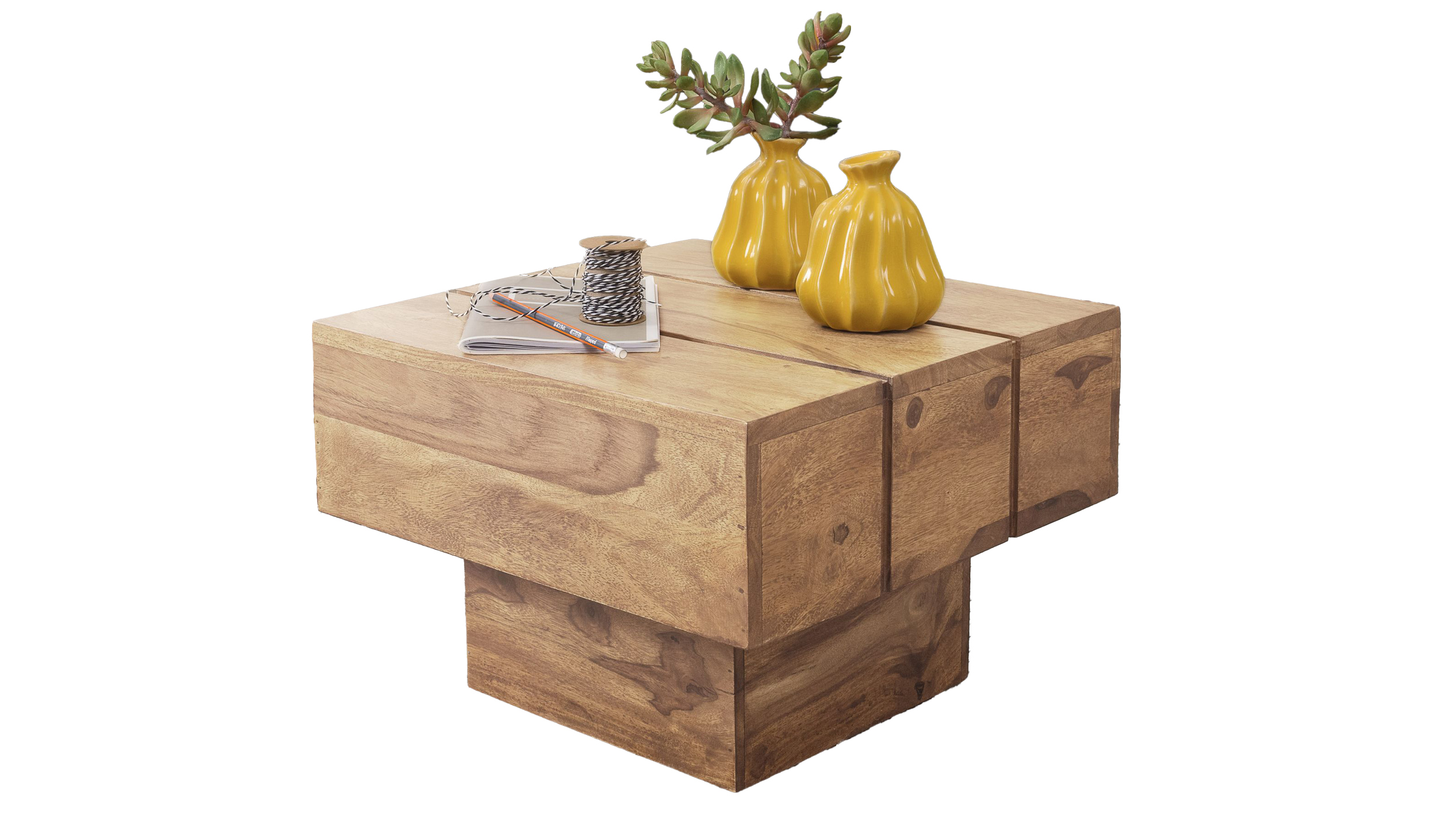 Couchtisch Akazie lackiert massiv 44 x 30 cm - CUBESO Couchtisch Akazie lackiert massiv 44 x 30 cm - CUBESO