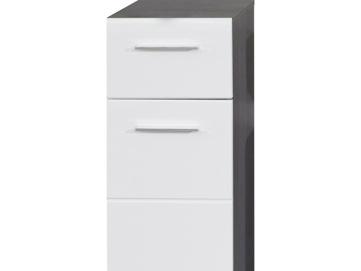 Bad Unterschrank Rauchsilber - weiß 30 cm 1-türig - LINE