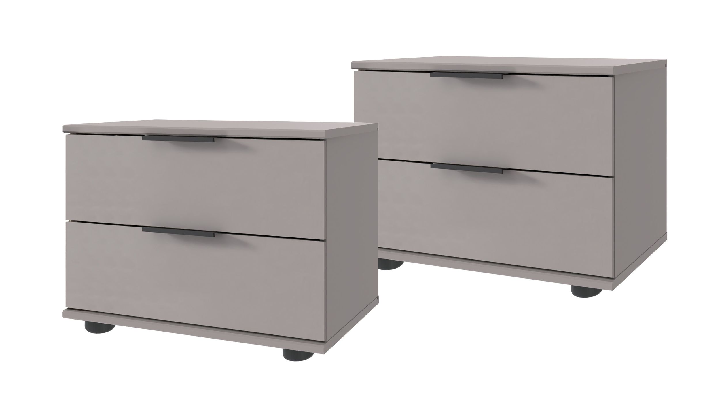 Nachttisch Paar grau 52 x 38 cm 2 Schubladen - SAIGON Nachttisch Paar grau 52 x 38 cm 2 Schubladen - SAIGON