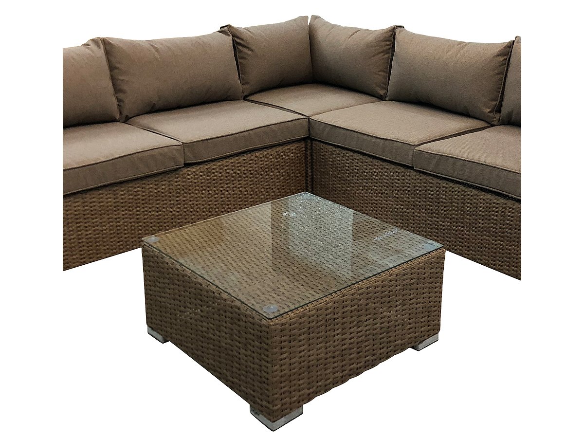 Gartenmöbel Set Eckbank Lounge Tisch 66 x 66 cm - SUNNY