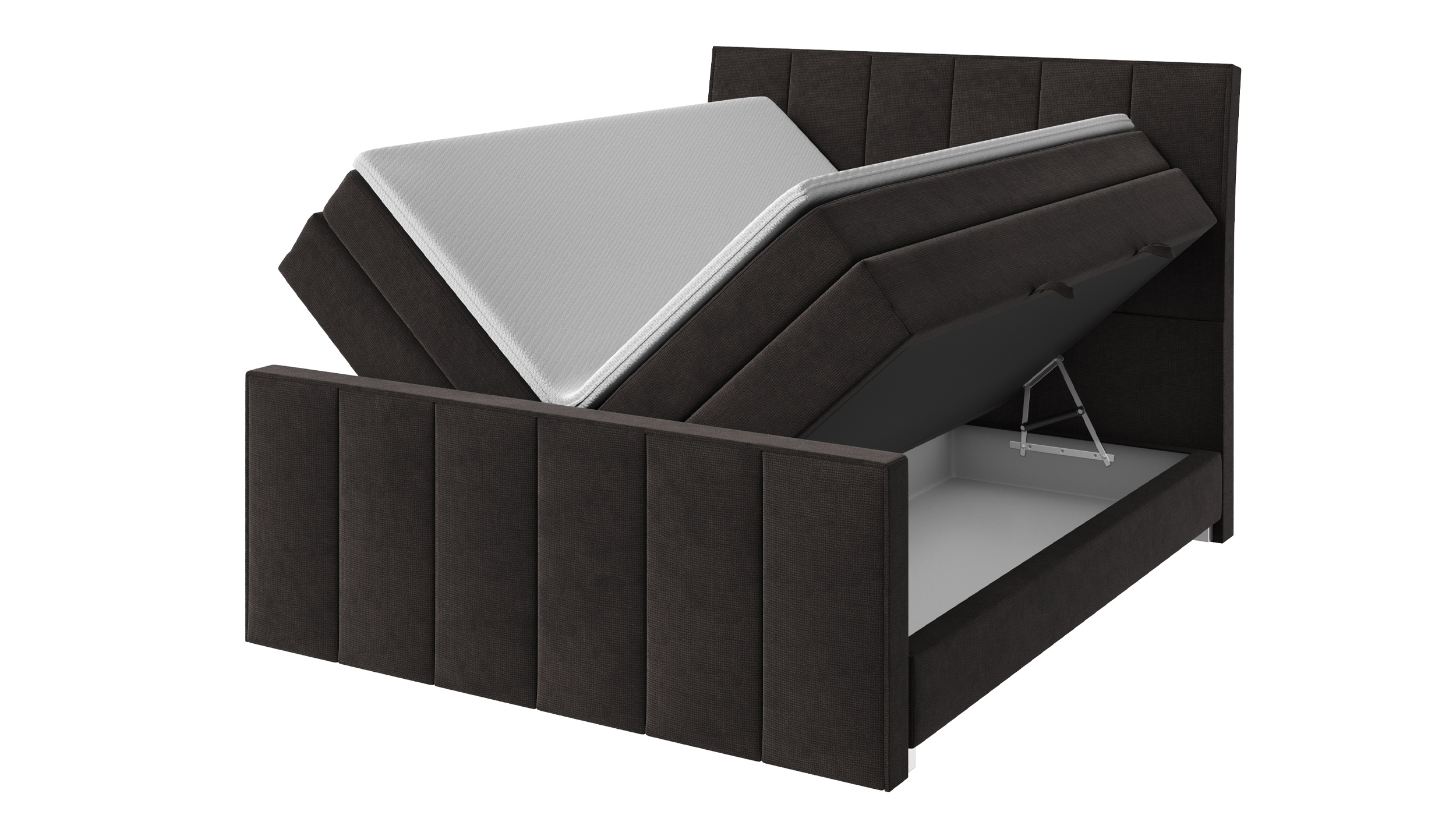 Boxspringbett 180 x 200 cm - Bettkasten anthrazit - VERTICAL 