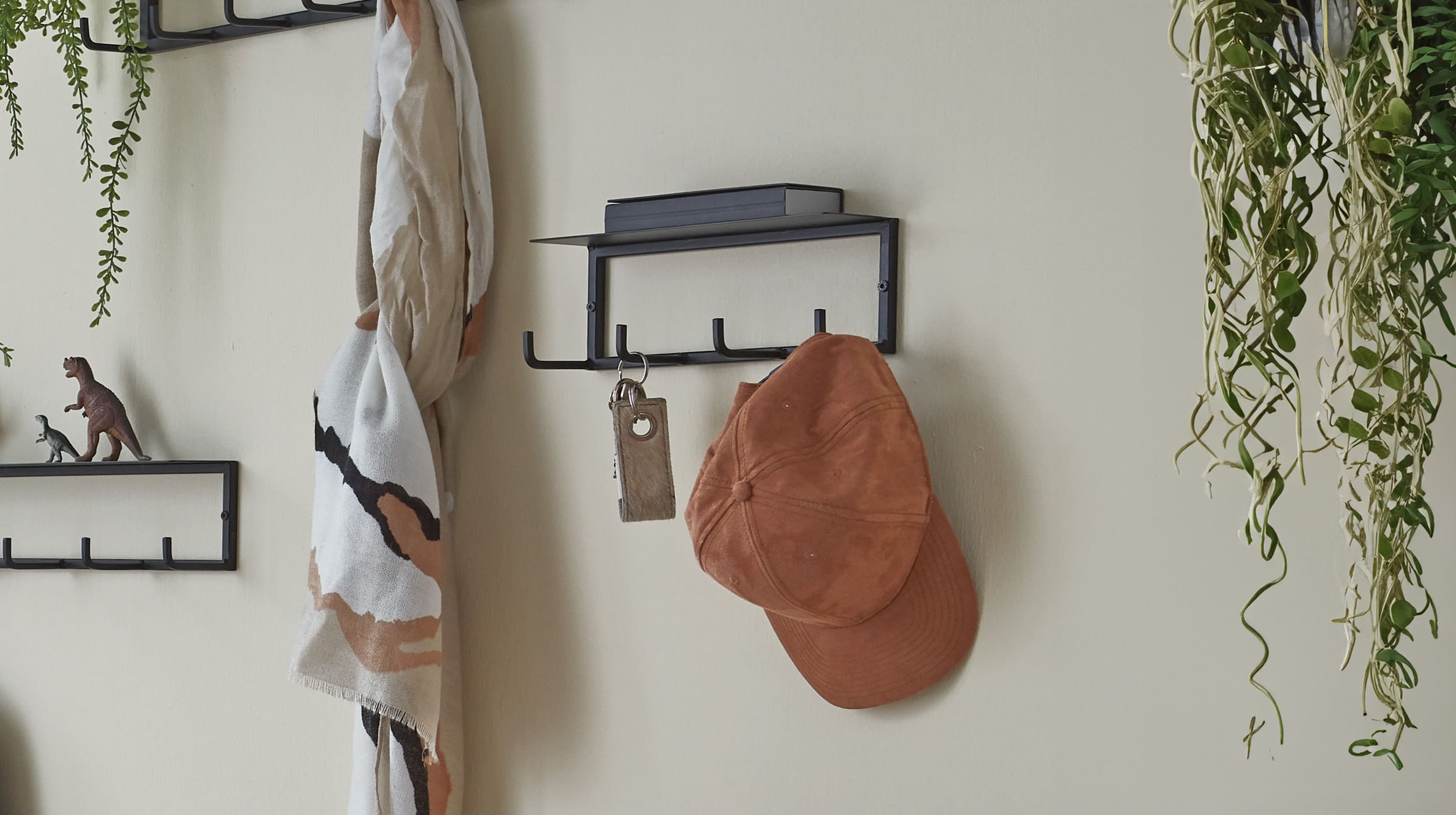 Wandgarderobe schwarz Metall 30 cm - SYDNEY