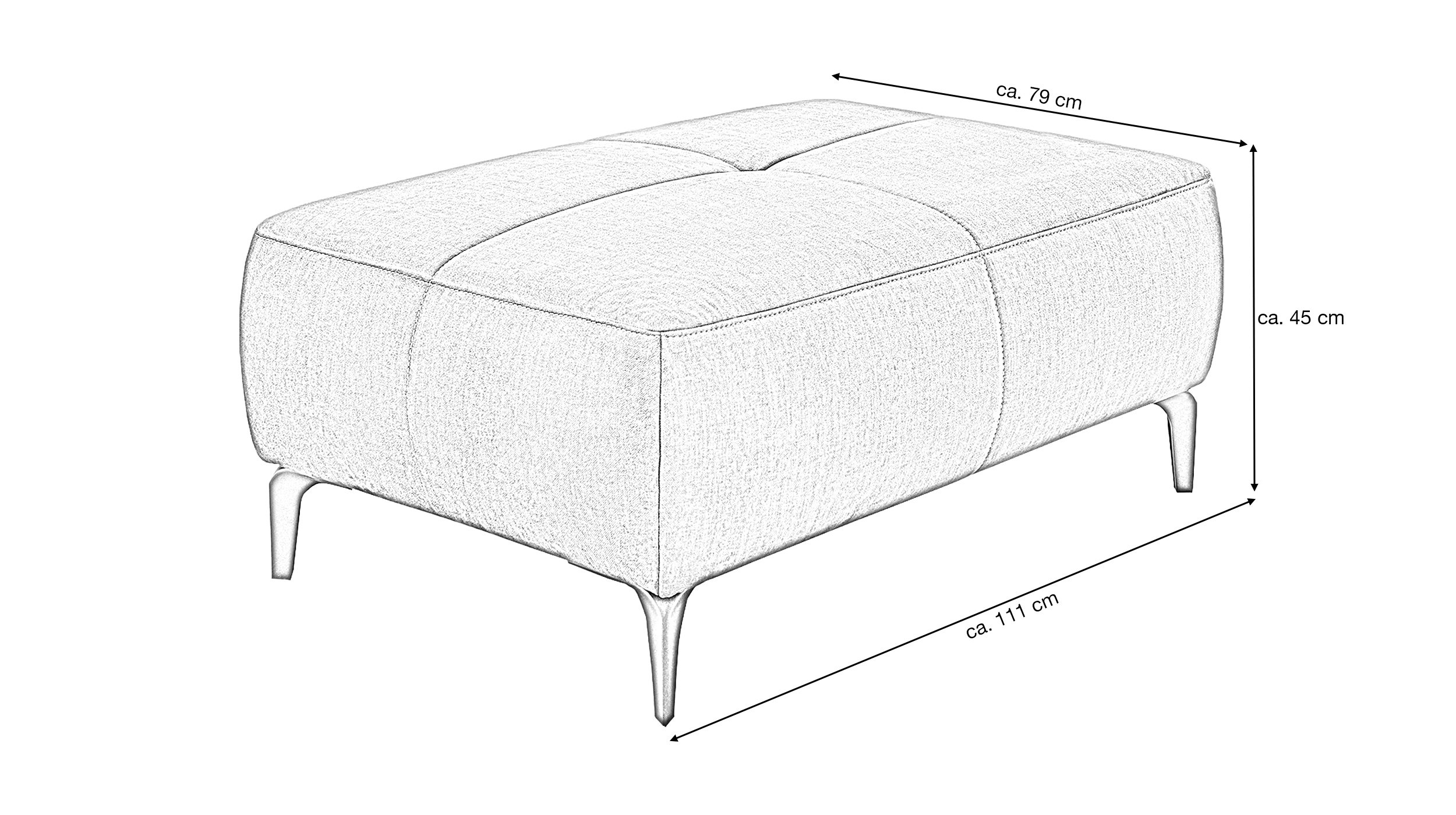 Hocker Sitzhocker 79 x 111 cm Veloursbezug grün - SALO  