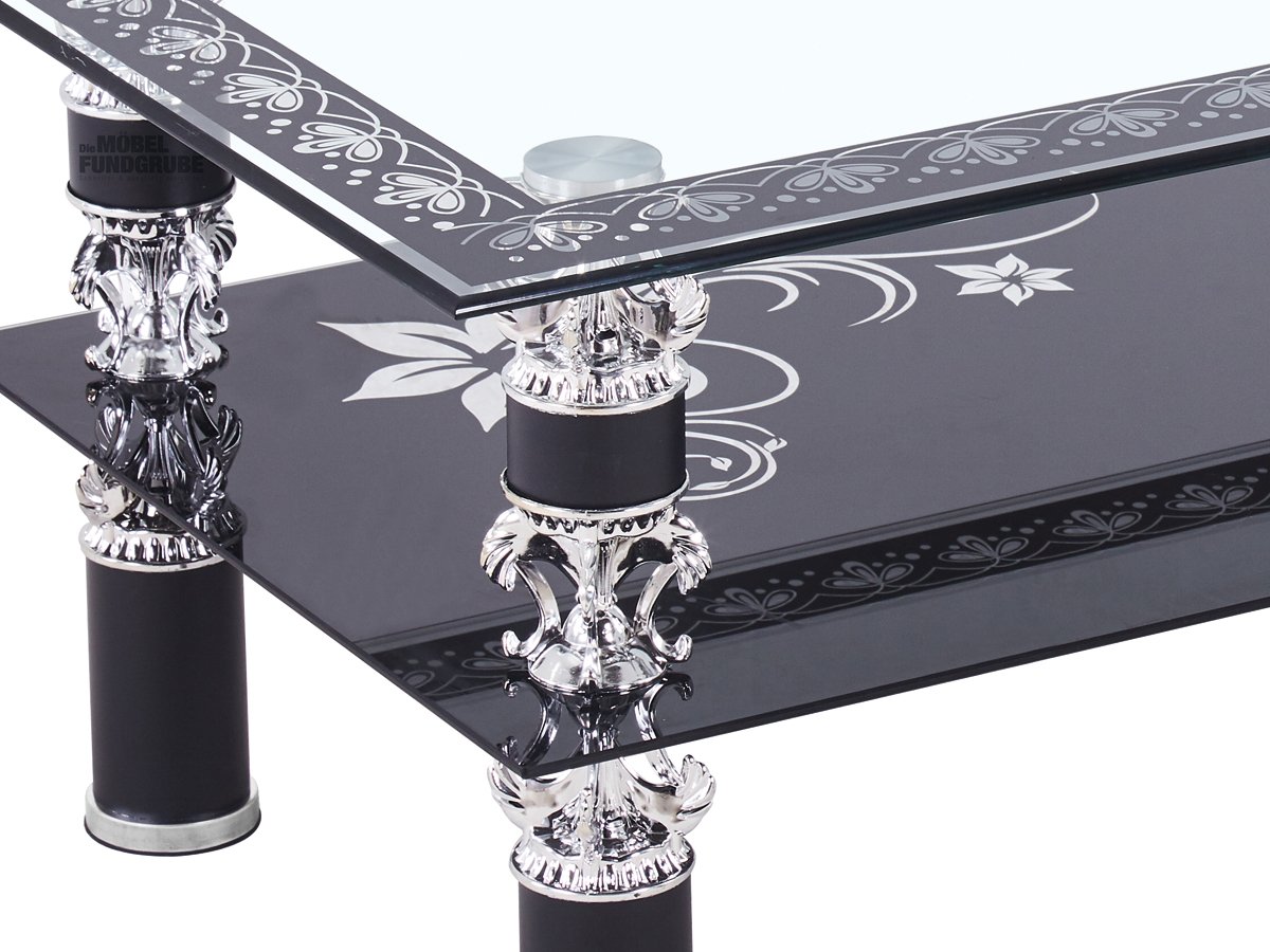 Couchtisch schwarz 110 x 65 cm Wohnzimmertisch - IVO