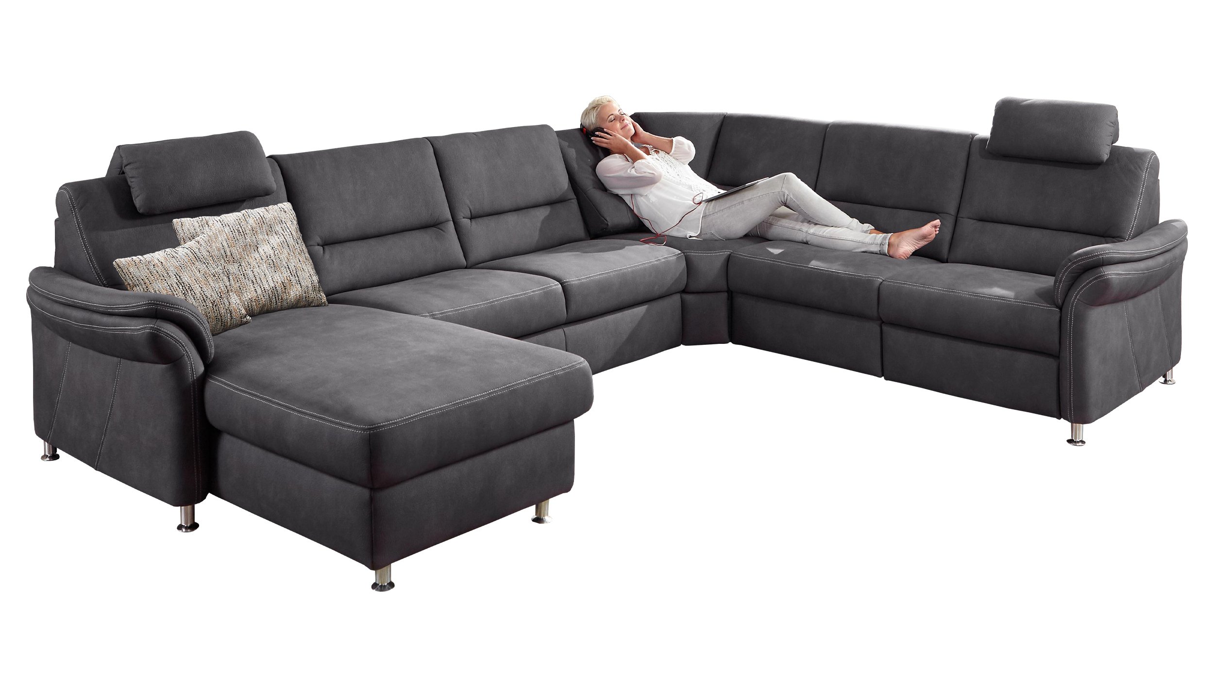 Couchliebe® Wohnlandschaft planbar - mammut grau - Premium Version - LEONARDO Couchliebe® Wohnlandschaft planbar - mammut grau - Premium Version - LEONARDO