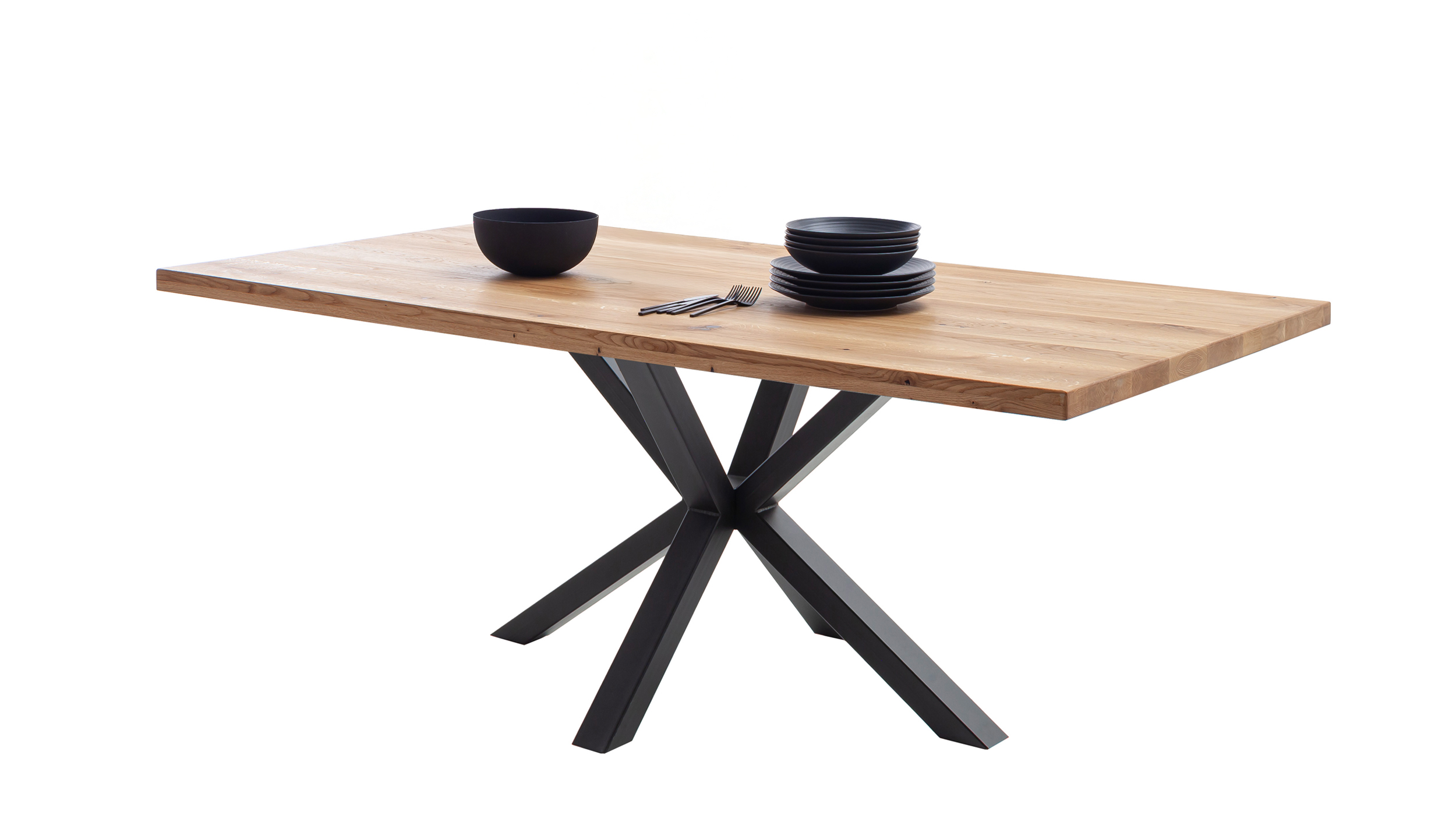 Esstisch Massivholztisch 180 cm massiv Wildeiche geölt - DEBA Esstisch Massivholztisch 180 cm massiv Wildeiche geölt - DEBA