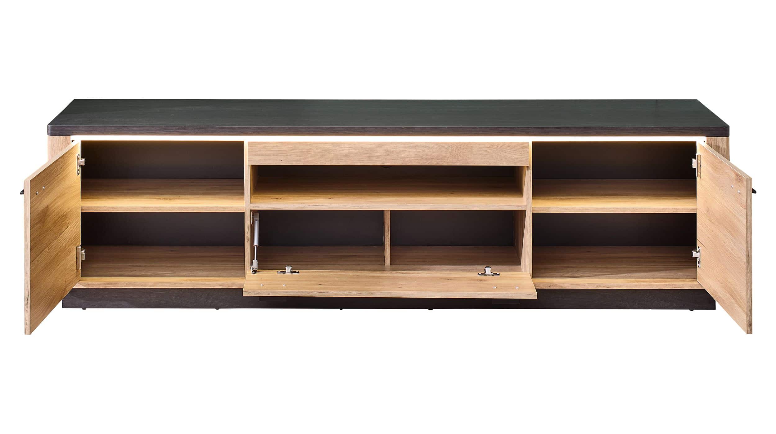 Wohnwand Mauvella Eiche 308 cm - LED-Beleuchtung- TINA