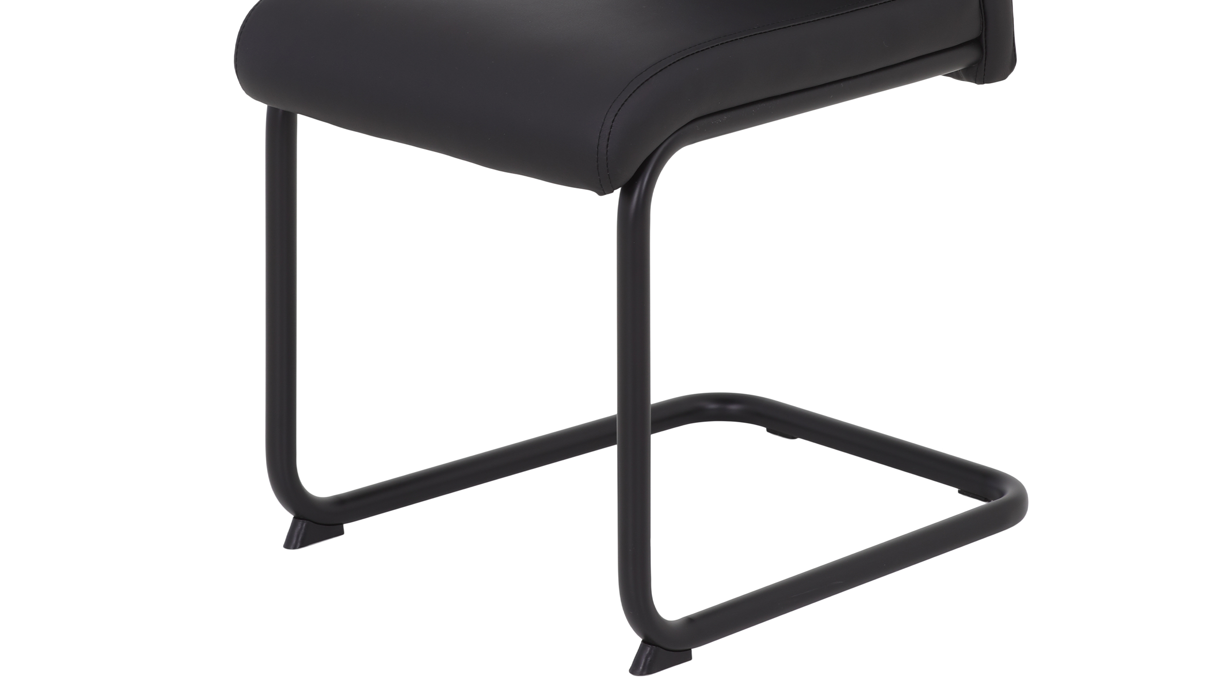 Schwingstuhl schwarz Freischwinger Lederlook - CORINNA