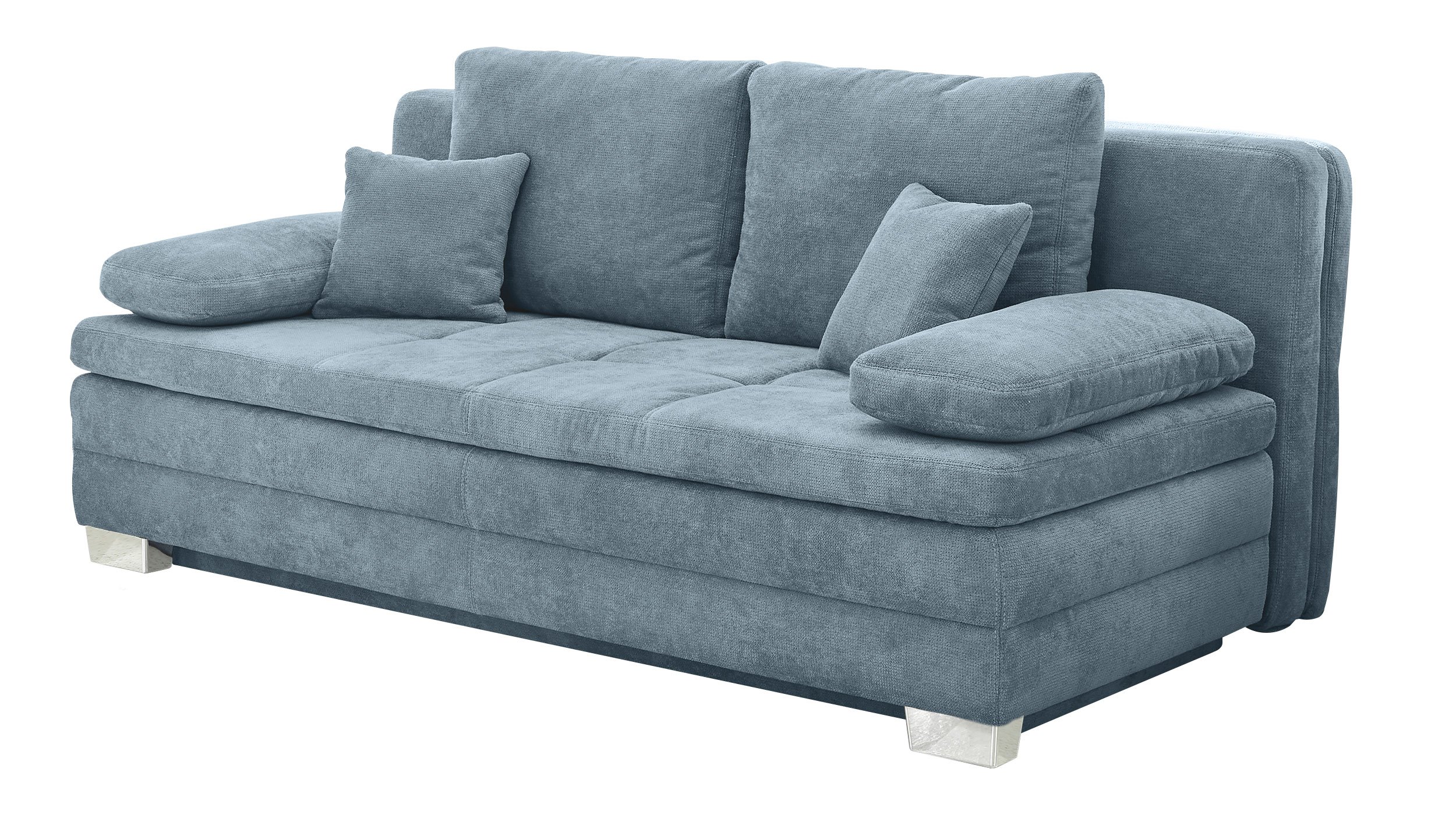 Schlafsofa hellblau Bettkasten Dauerschläfer Federkern - LINDAU Schlafsofa hellblau Bettkasten Dauerschläfer Federkern - LINDAU