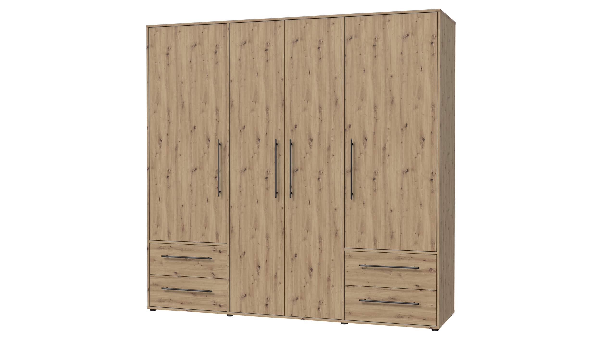 Kleiderschrank Artisan Eiche - 206 cm - MOKKARIS Kleiderschrank Artisan Eiche 206 cm 4-türig - MOKKARIS