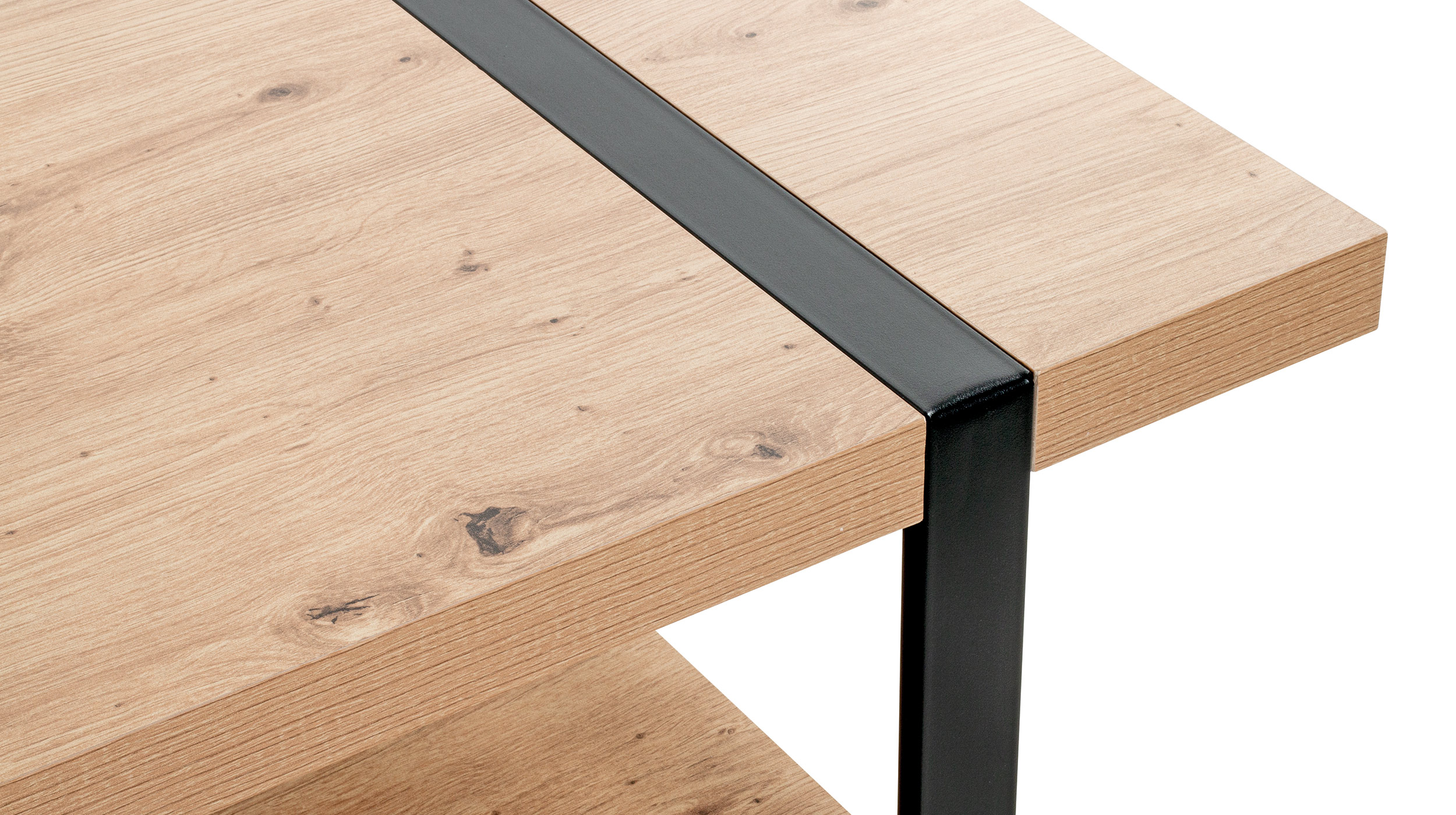 Couchtisch Eiche Optik 120 x 60 cm Kufengestell - Saragossa