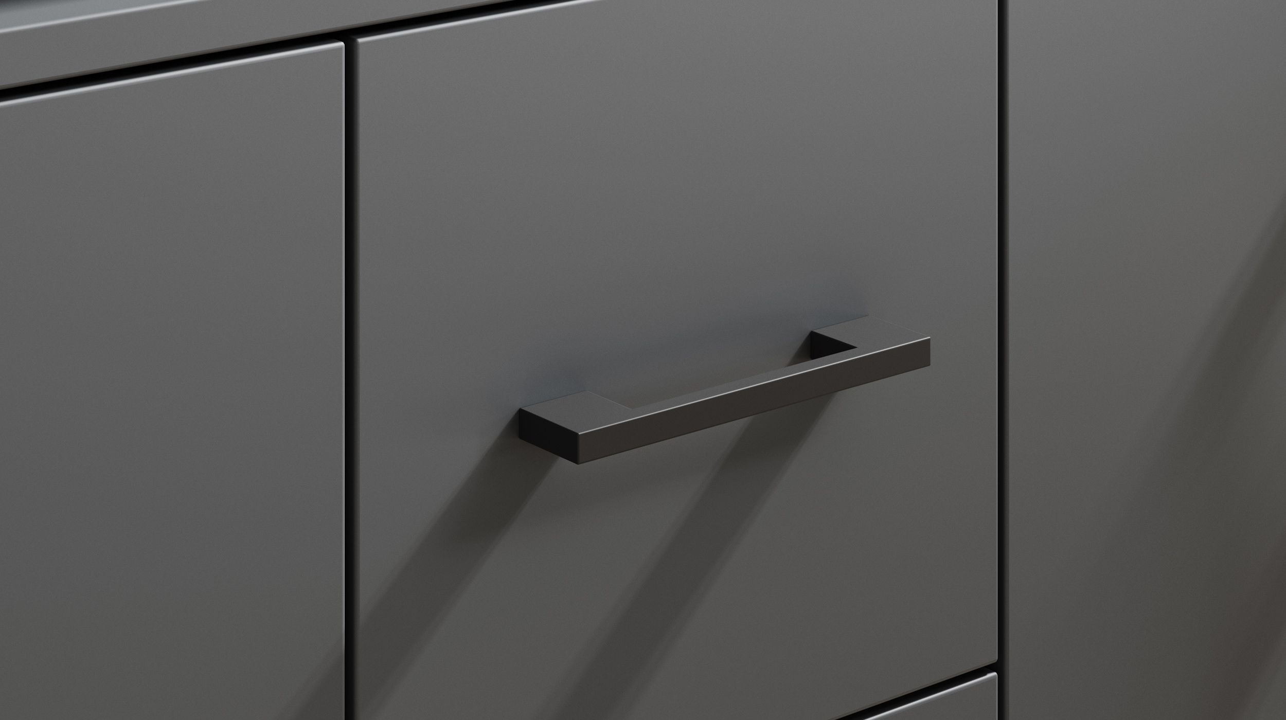 Highboard 4 Türen 3 Schubladen Anthrazit 139 cm - DRIFT
