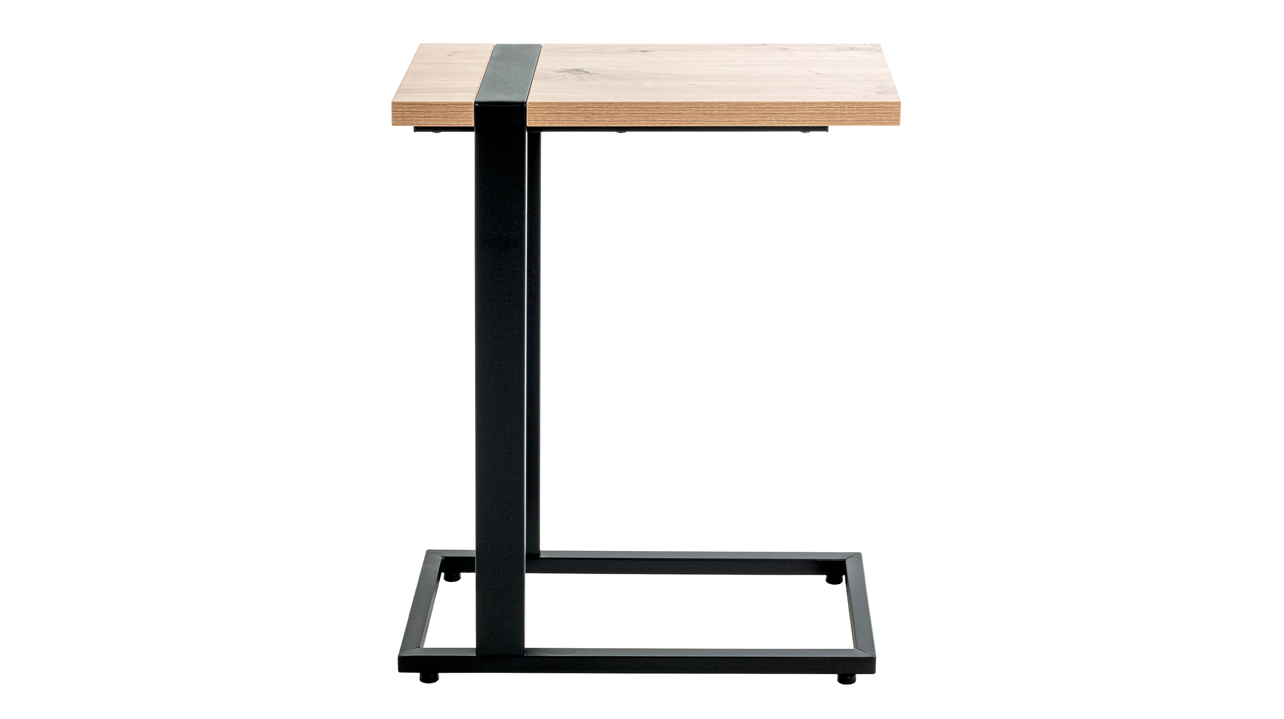 Beistelltisch Eiche schwarz - Metall - rechteckig - Saragossa Beistelltisch Eiche Optik 24 x 64 cm Metallgestell - Saragossa