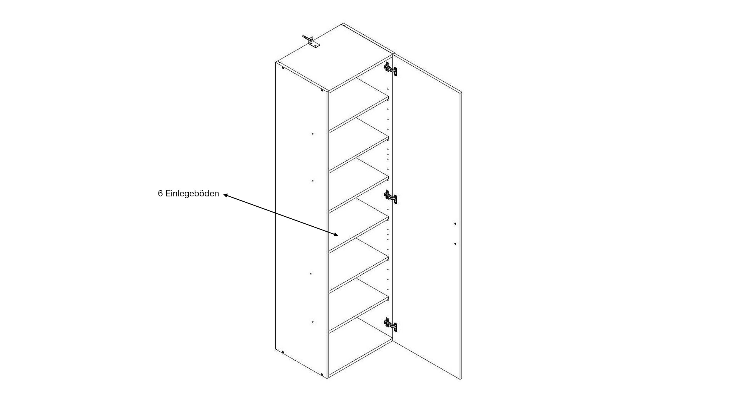 Kleiderschrank 50 cm Sägerau Eiche 1-türig - MULTIRAUM