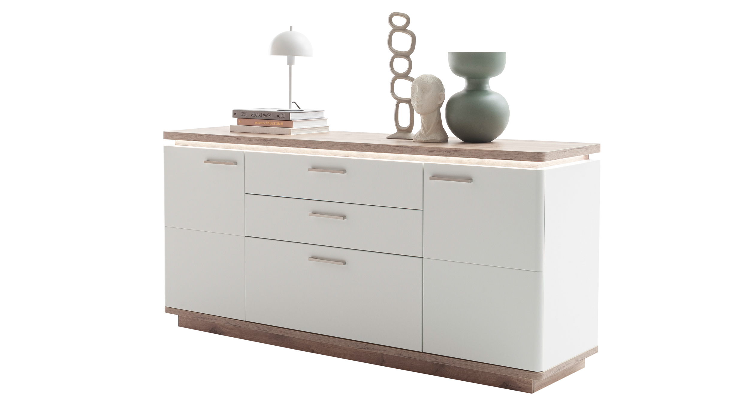Sideboard mit Schubladen weiß - Viking Oak 170 cm - PALERMO Sideboard mit Schubladen weiß - Viking Oak 170 cm - PALERMO