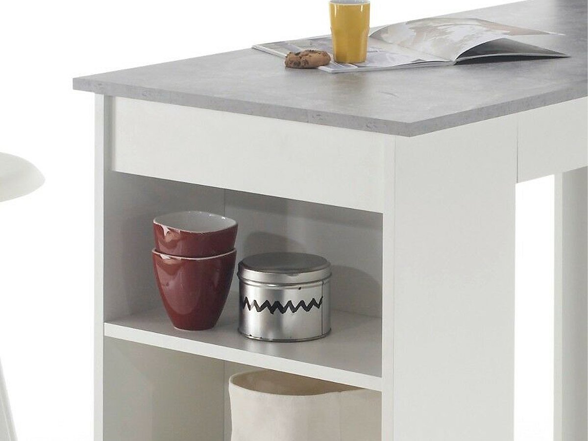 Bartisch Beton - weiß 115 x 50 cm rechteckig - MOJITO