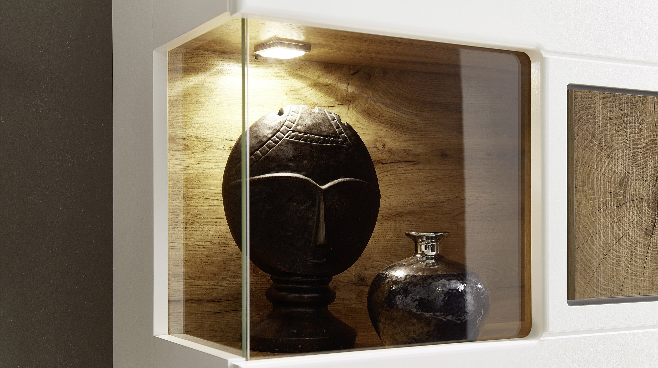 Sideboard weiß Hirnholzoptik 2-türig - 170 cm - FUN PLUS