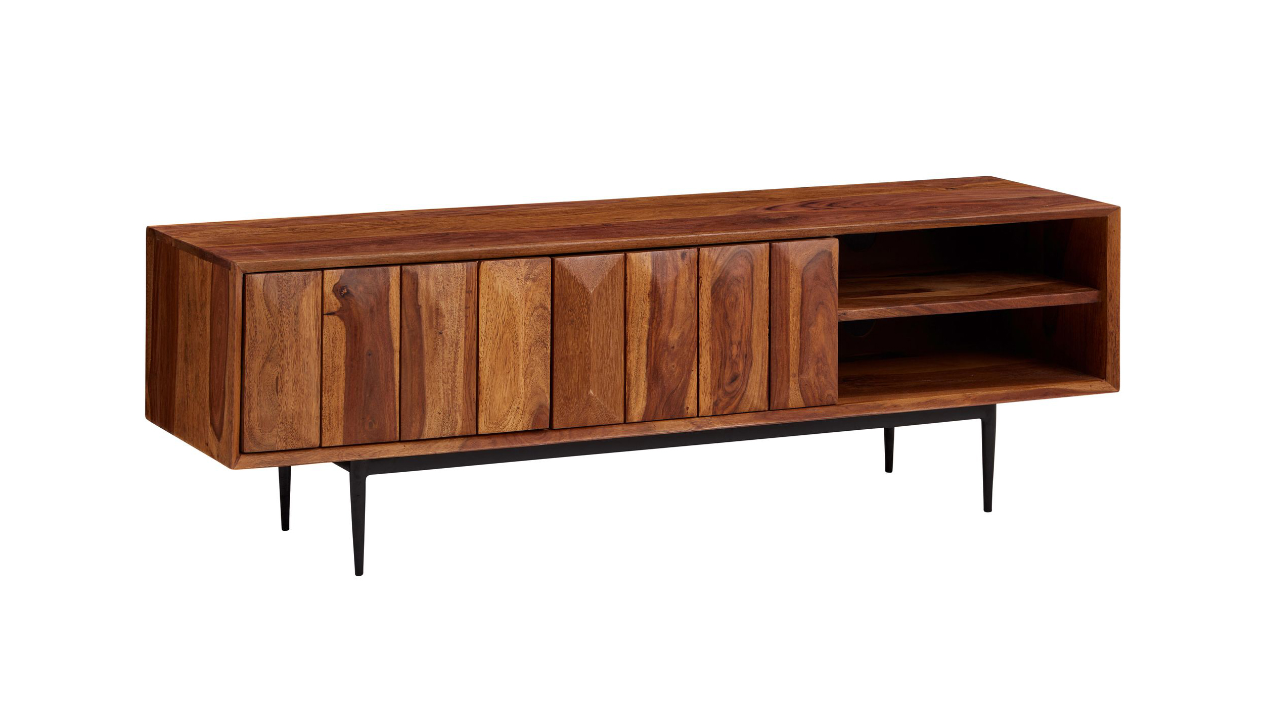 TV-Lowboard Sheesham massiv lackiert 123 cm - STREVA TV-Lowboard Sheesham massiv lackiert 123 cm - STREVA