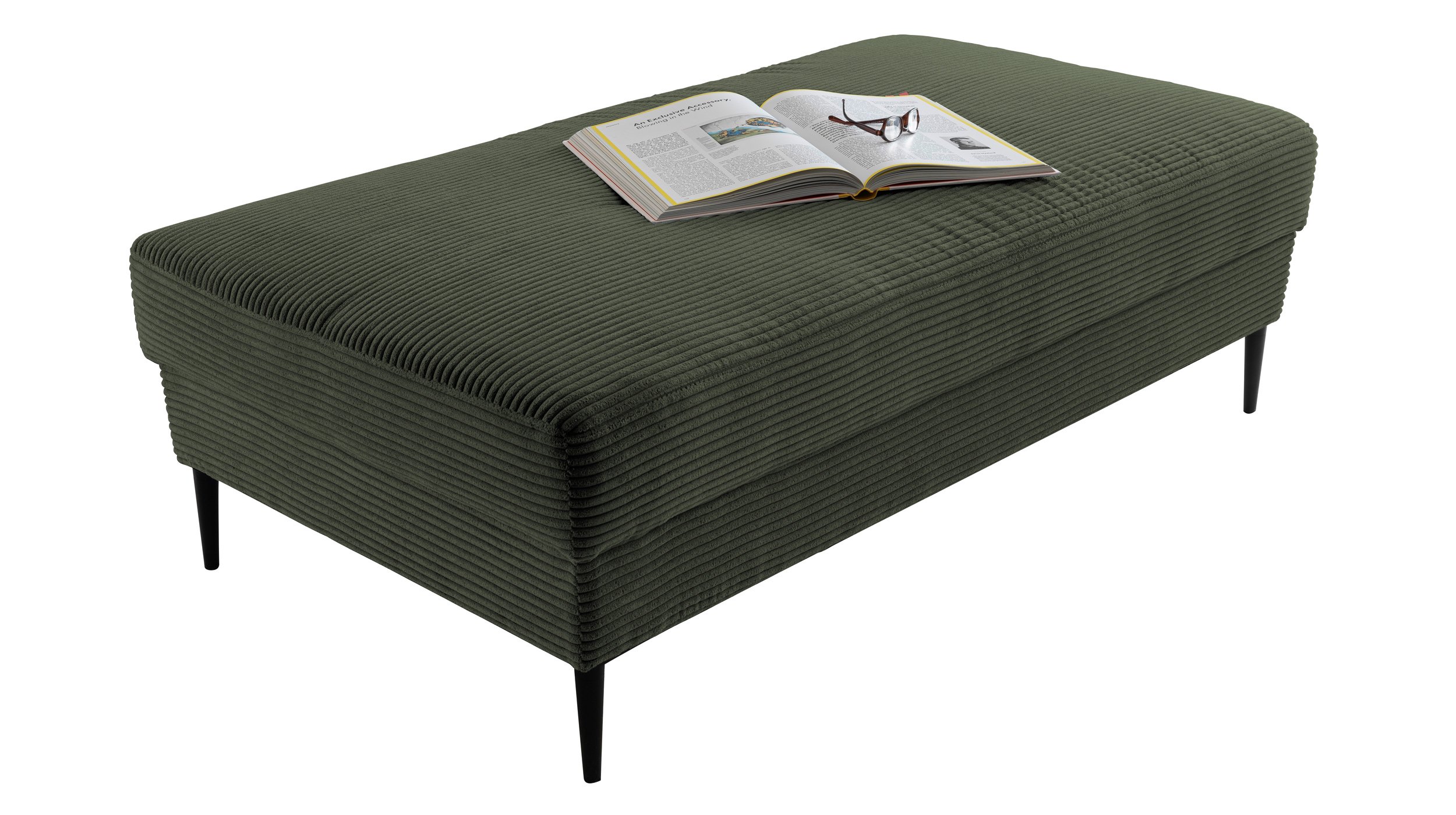 Hocker Sitzhocker 140 x 75 cm Cord dunkelgrün - SUMMER Hocker Sitzhocker 140 x 75 cm Cord dunkelgrün - SUMMER