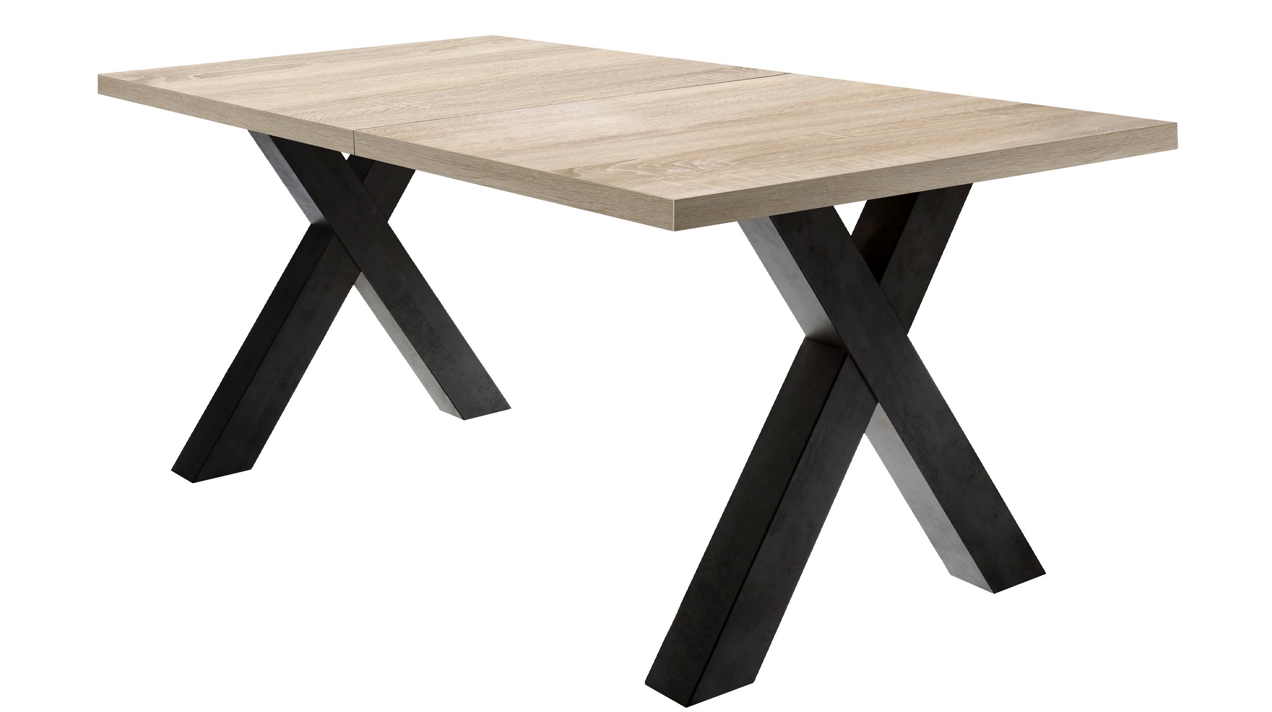 Esstisch 160 - 210 cm ausziehbar Sägerau Eiche - BIG SYSTEM Esstisch 160 - 210 cm ausziehbar Sägerau Eiche - BIG SYSTEM