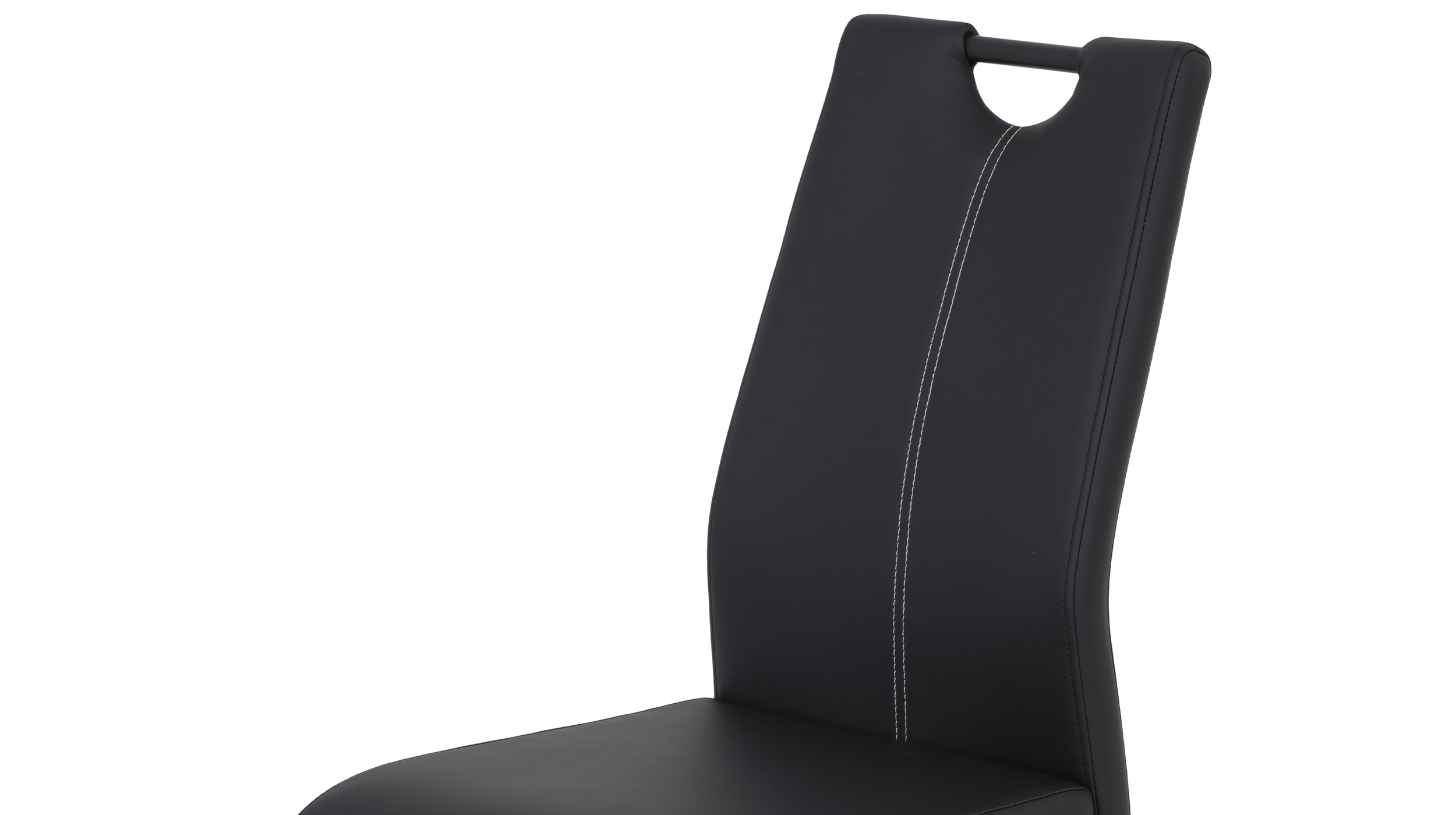 Schwingstuhl schwarz Freischwinger Lederlook - CORINNA