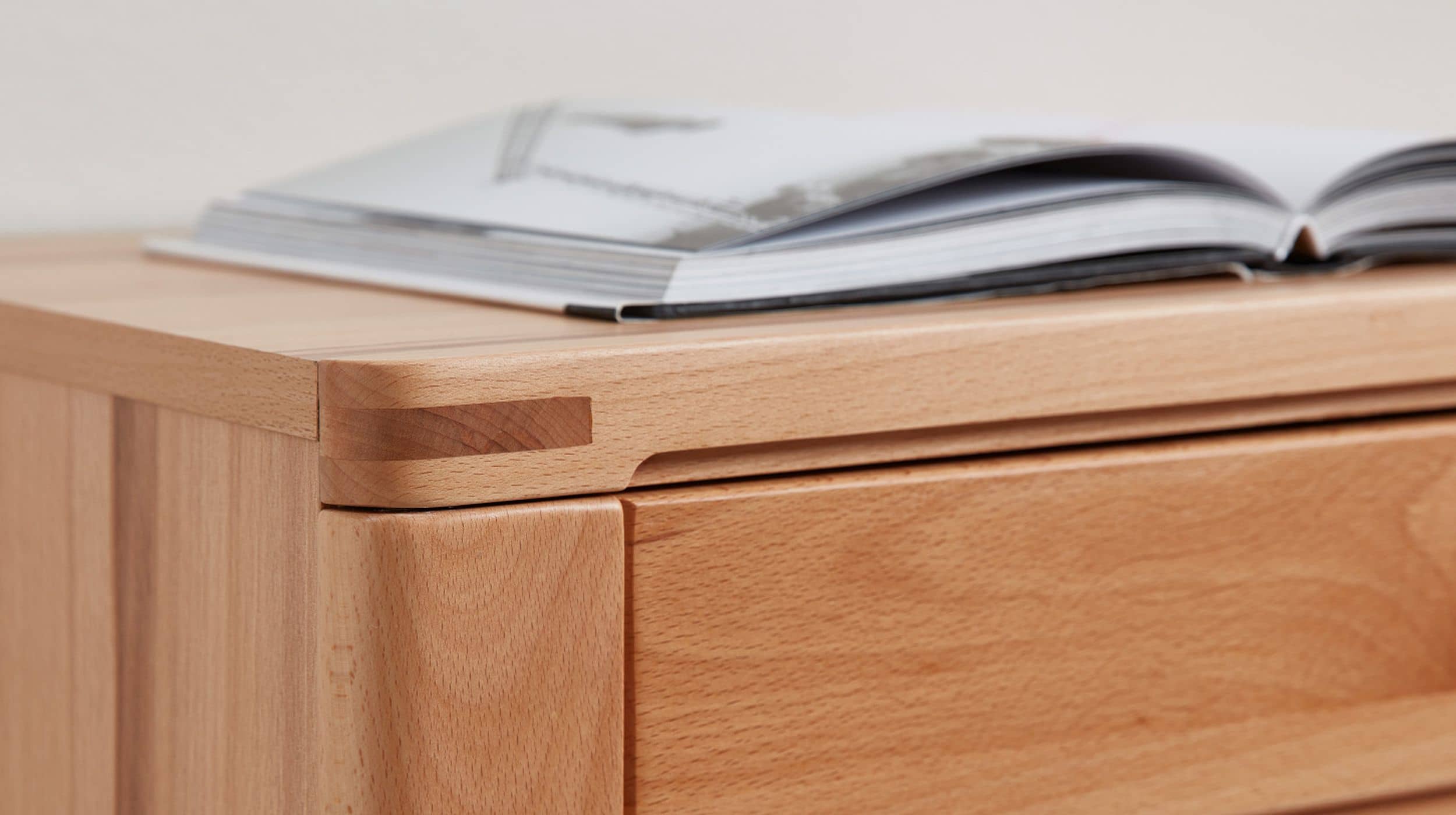 Sideboard mit 3 Schubladen Kernbuche 190 cm - NATURE ONE