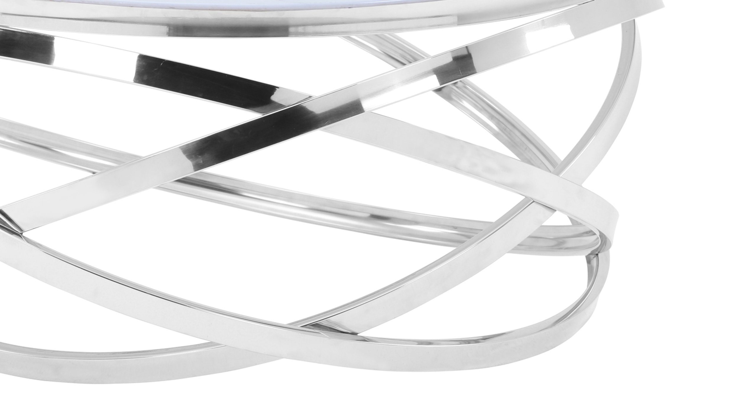 Couchtisch Glas Marmor-Optik weiß 90 x 43 cm - GALINA