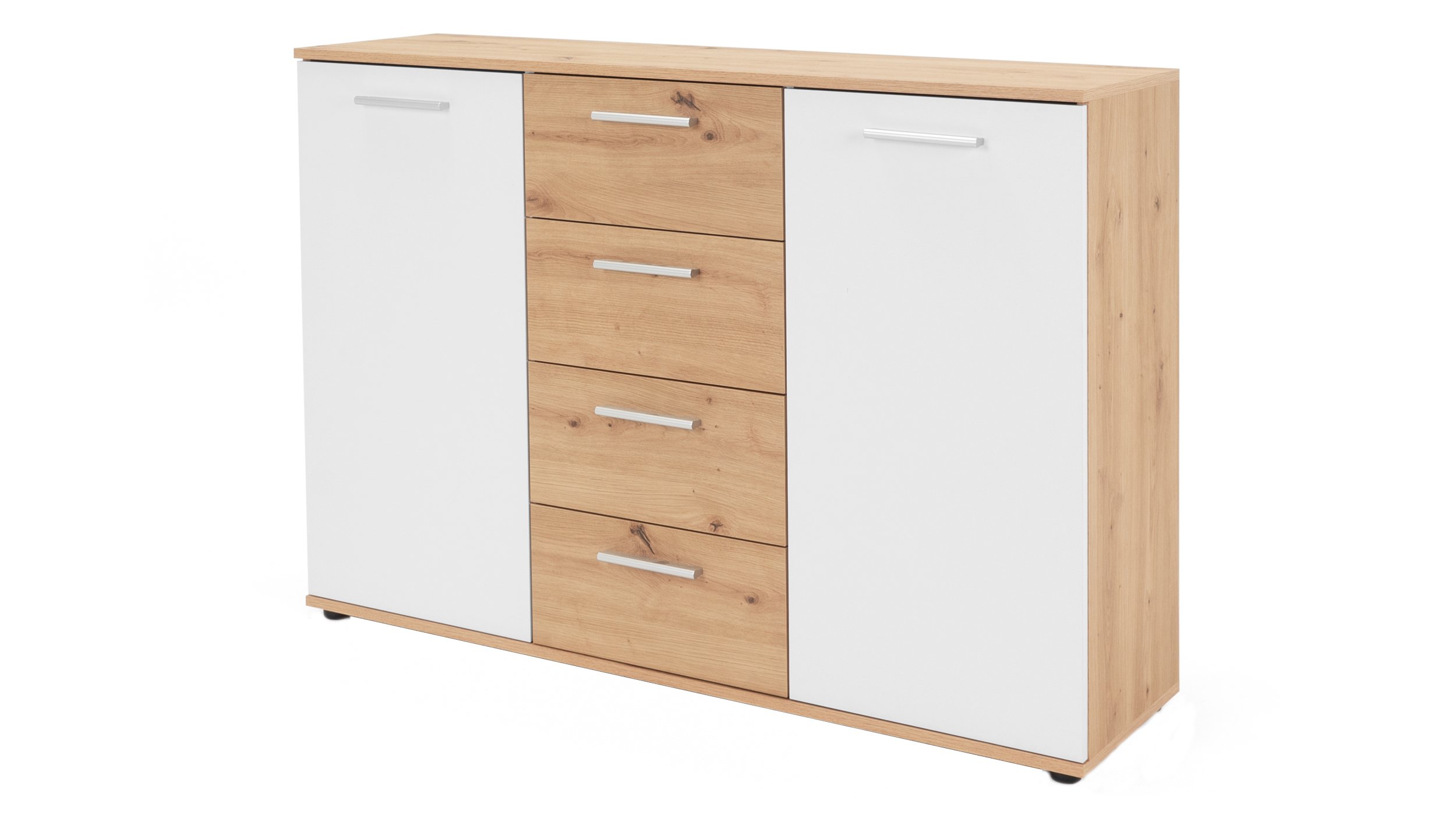 Kommode Artisan Eiche - weiß 120 cm 2 Türen - JACKY Kommode Artisan Eiche - weiß 120 cm 2 Türen - JACKY