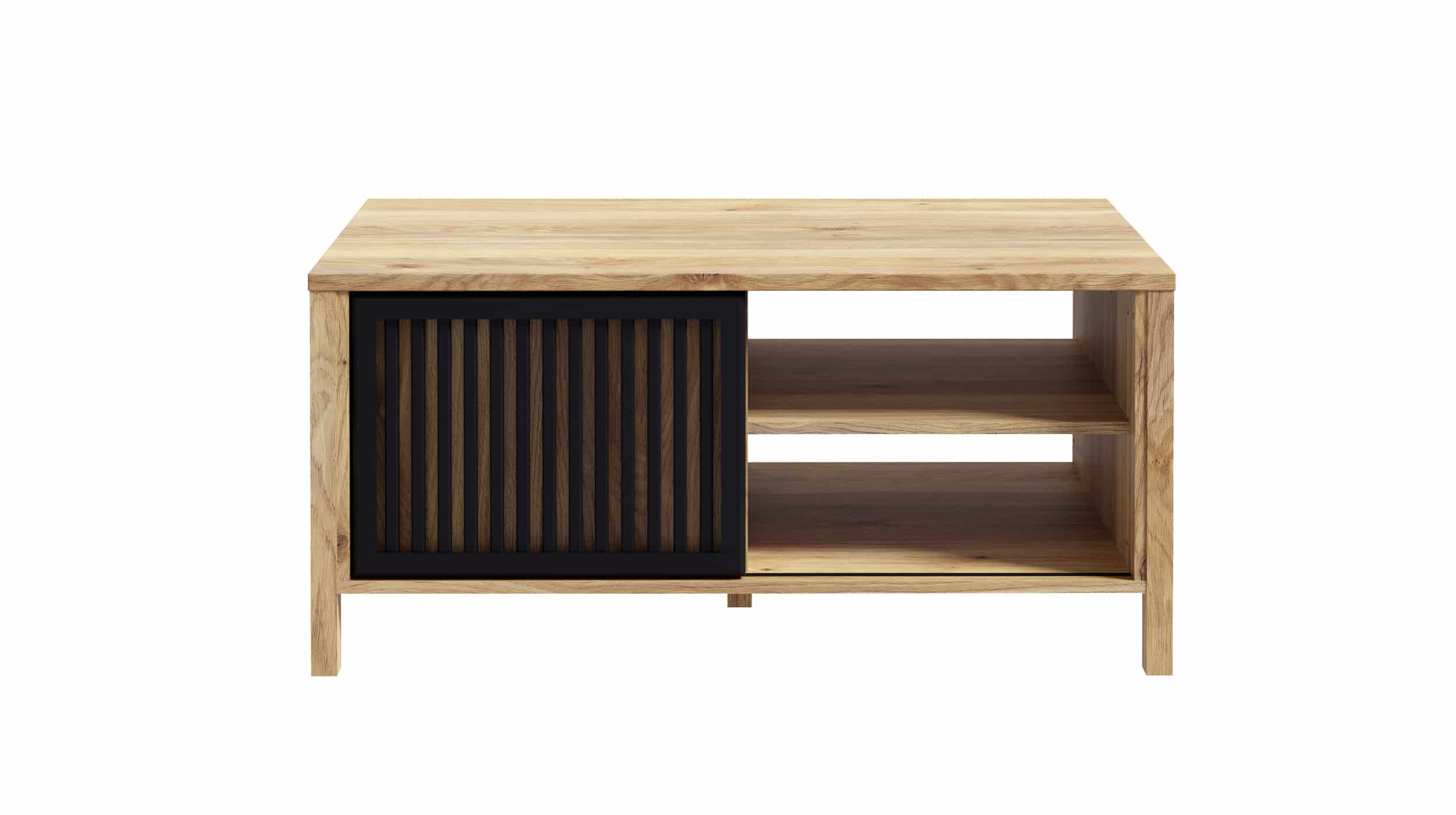 Couchtisch - Schiebetür - Eiche - schwarz - 106 cm - JYTANA Couchtisch Mauvella Oak Eiche - schwarz 106 cm - JYTANA