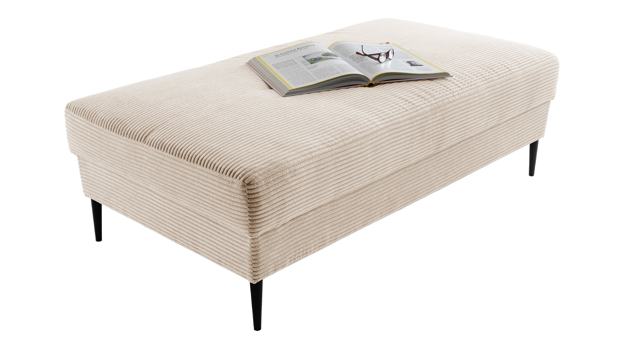 Hocker Sitzhocker 140 x 75 cm Cordbezug creme - SUMMER Hocker Sitzhocker 140 x 75 cm Cordbezug creme - SUMMER