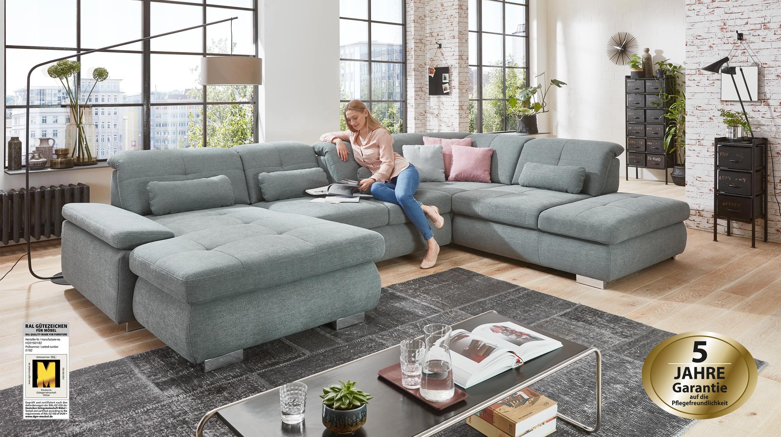 Couchliebe® Wohnlandschaft planbar - calido steel - Basis Version - APOLLO