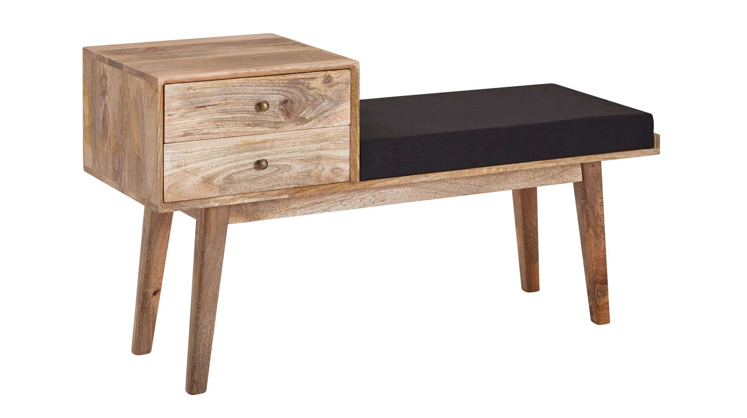 Sitzbank mit Schubladen 120 cm Mango lackiert - MARIT Sitzbank mit Schubladen 120 cm Mango lackiert - MARIT