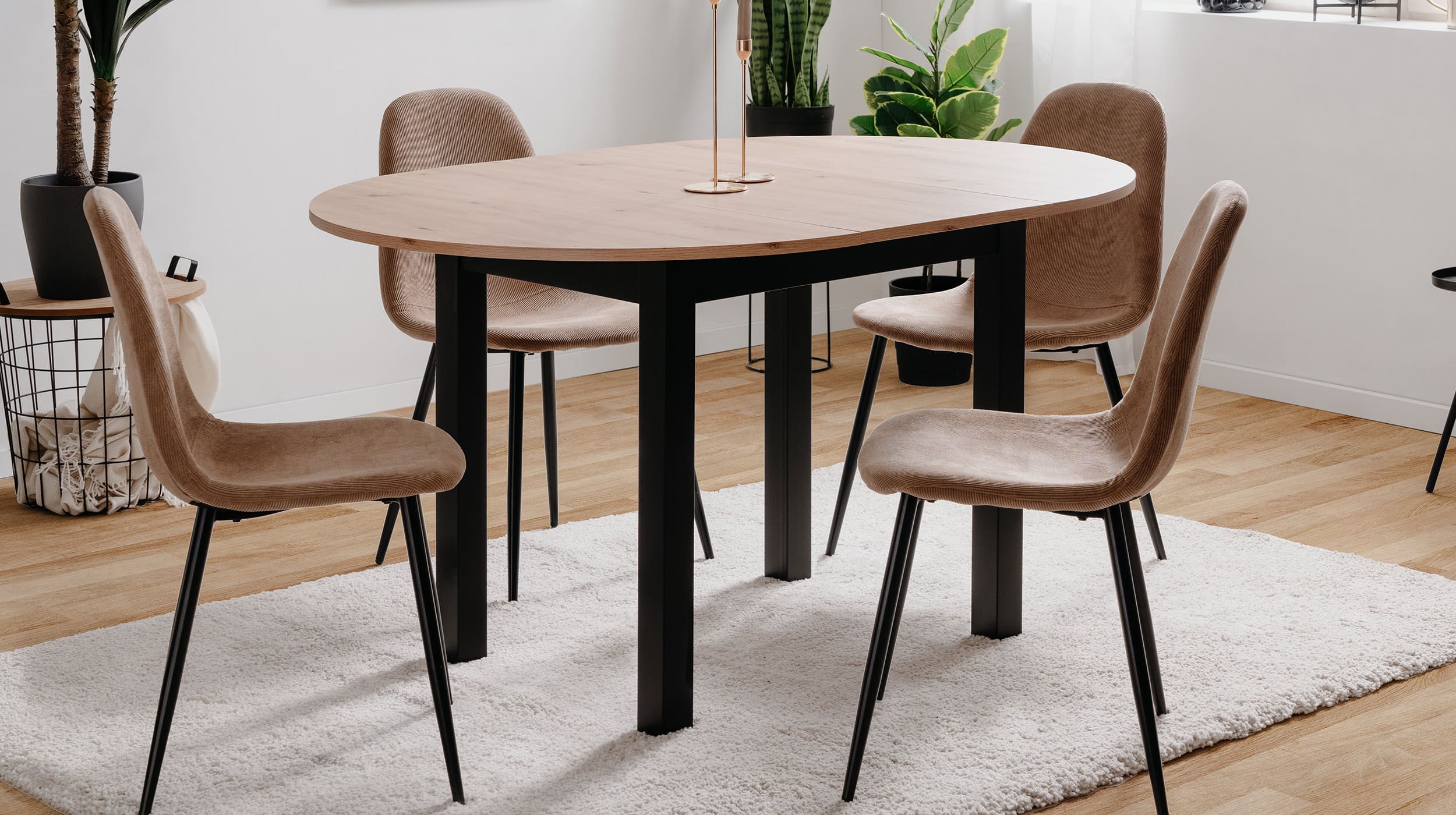 Esstisch ausziehbar Artisan Eiche - schwarz 100 cm - COBURG
