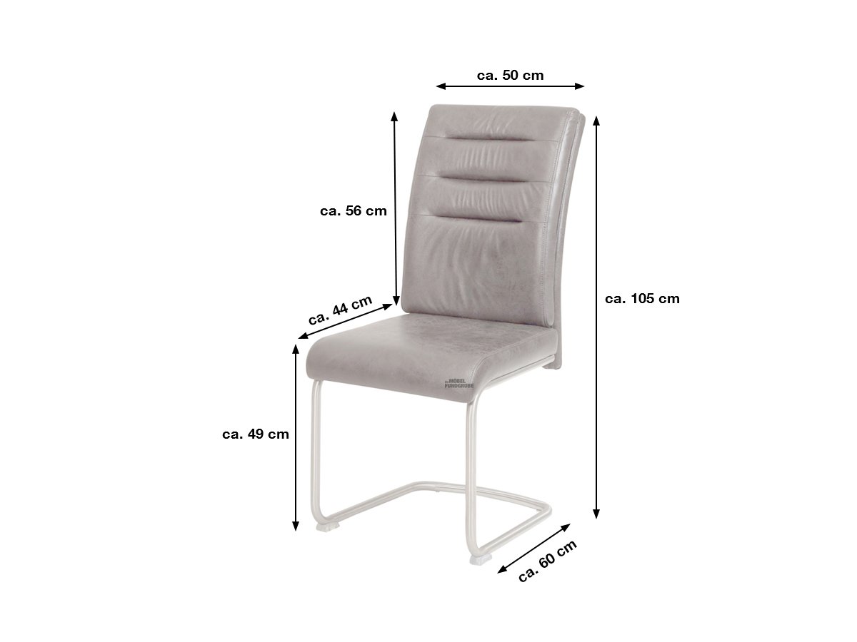 Schwingstuhl anthrazit Freischwinger Microfaser - PAULA