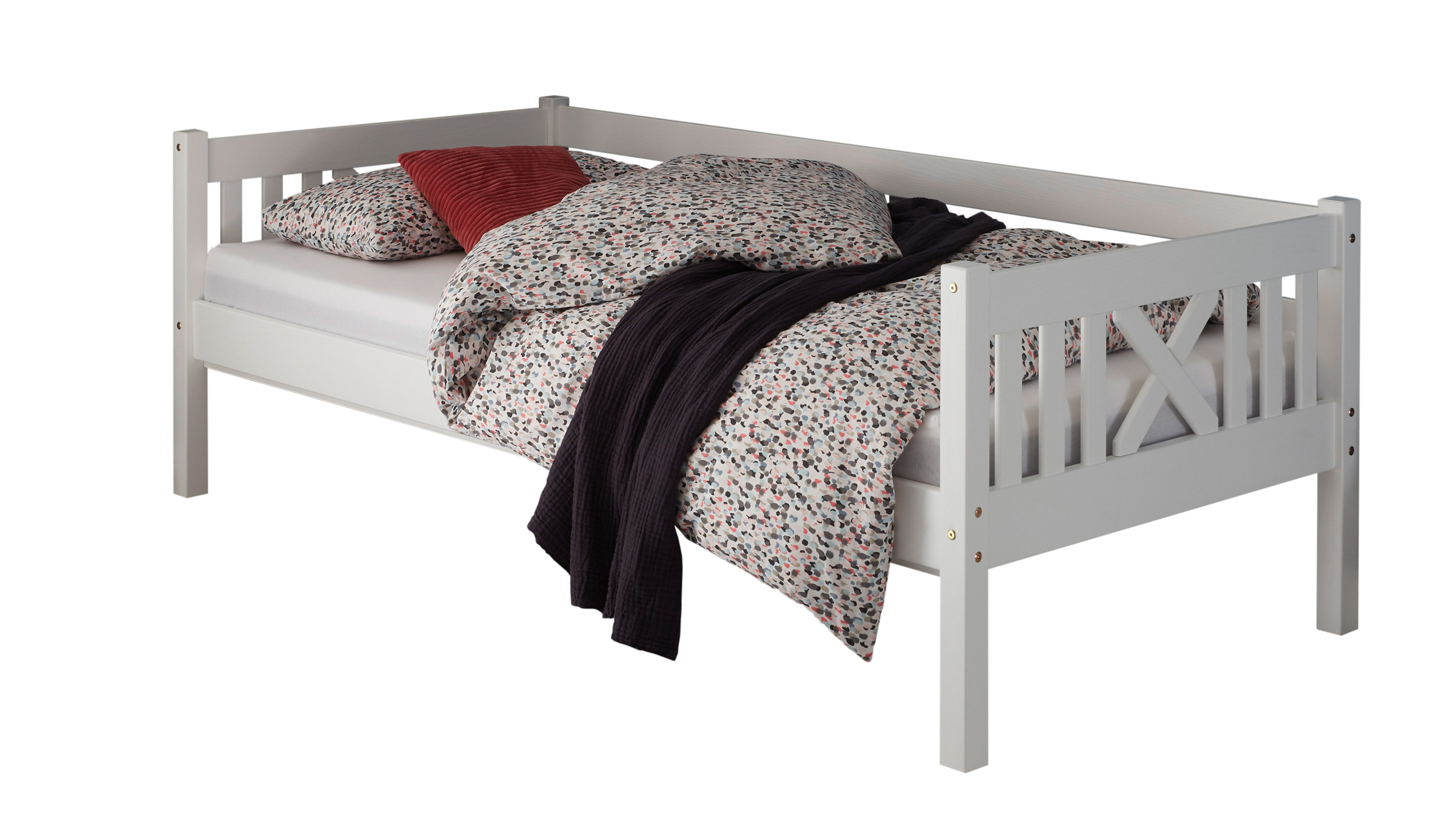 Jugendbett Massivholz Kiefer lackiert 90 x 200 cm - TREVI Jugendbett Massivholz Kiefer lackiert 90 x 200 cm - TREVI