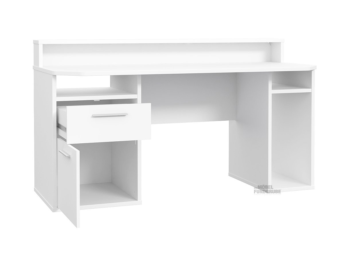 Gaming Tisch Computerschreibtisch 160 cm weiß - LED - TEZAUR