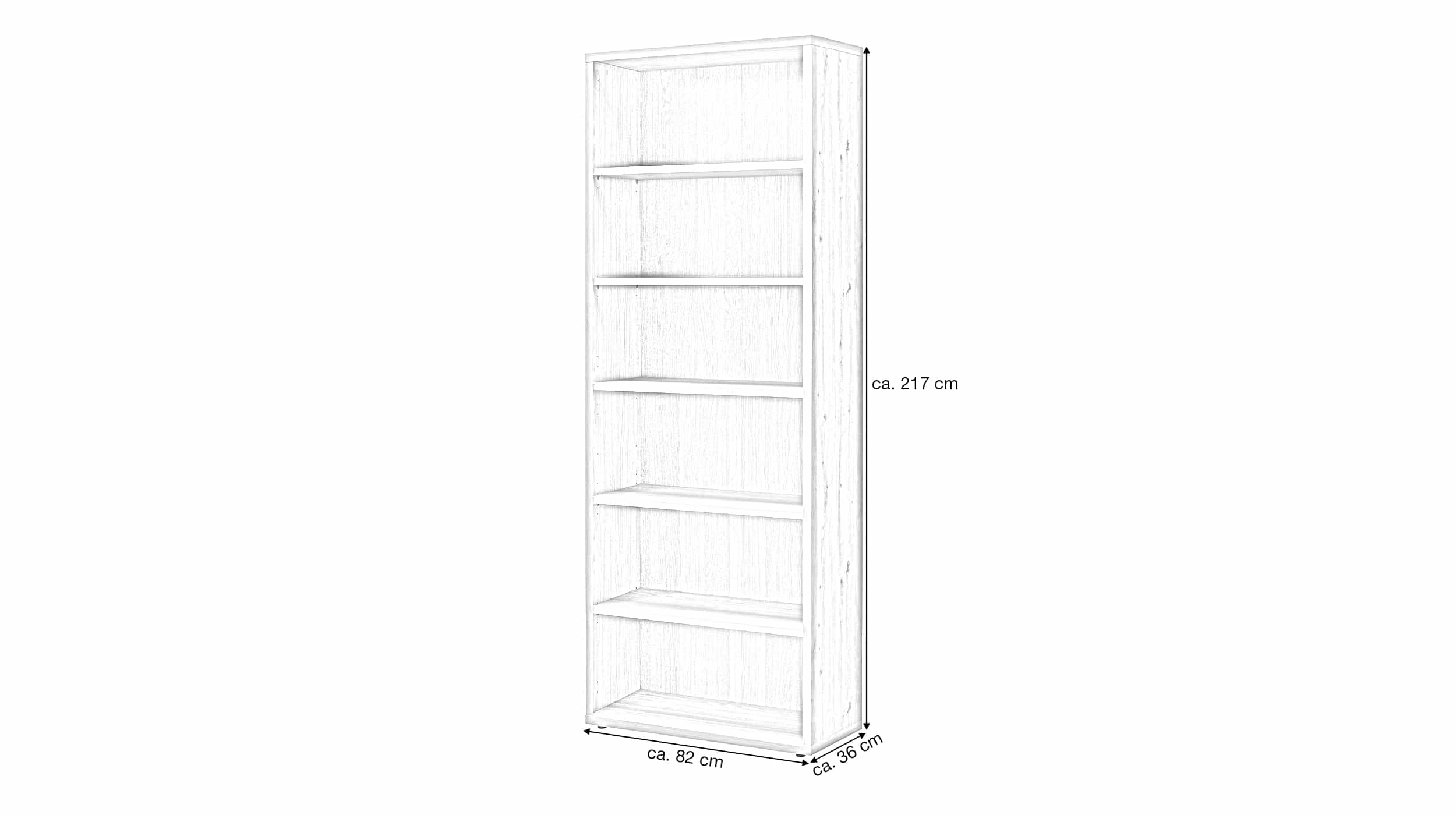 Bücherregal Büroregal Artisan Eiche 82 x 217 cm - DISEGNO