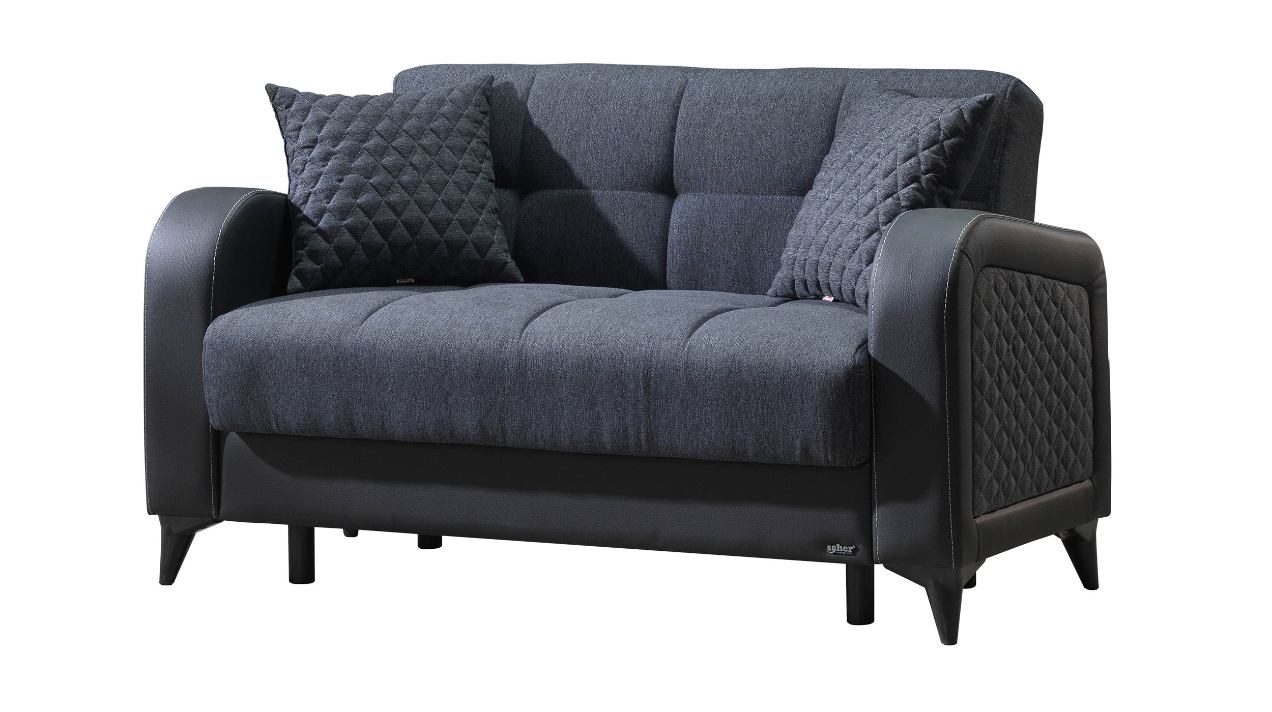 Einzelsofa 2-Sitzer anthrazit Schlaffunktion 150 cm - RIZA Einzelsofa 2-Sitzer anthrazit Schlaffunktion 150 cm - RIZA