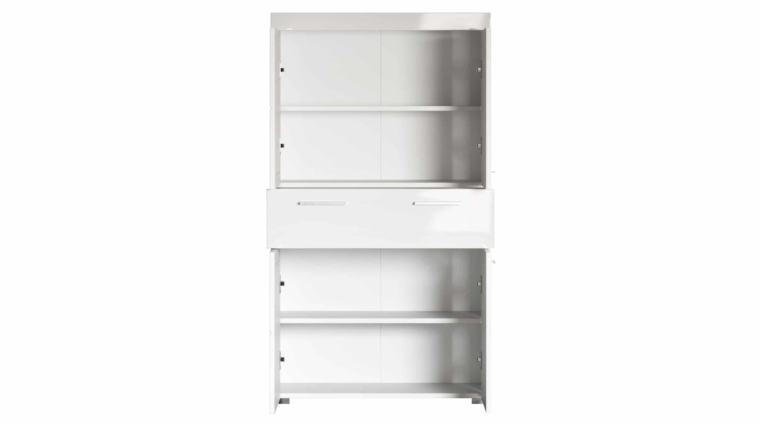 Vitrine Badhochschrank weiß hochglanz 132 cm -  AMANDA