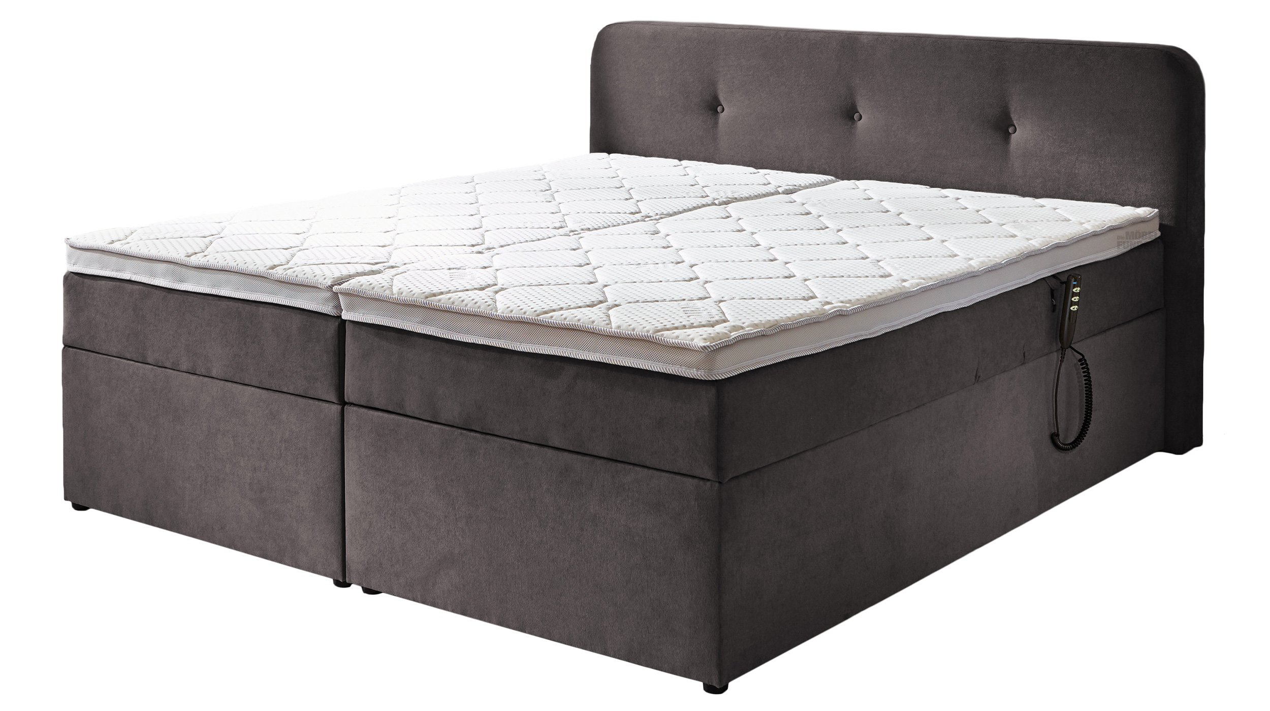 Boxbett 180 x 200 cm grau Bettkasten - elektrisch - GABRIOLA Boxbett 180 x 200 cm grau - elektrisch - GABRIOLA