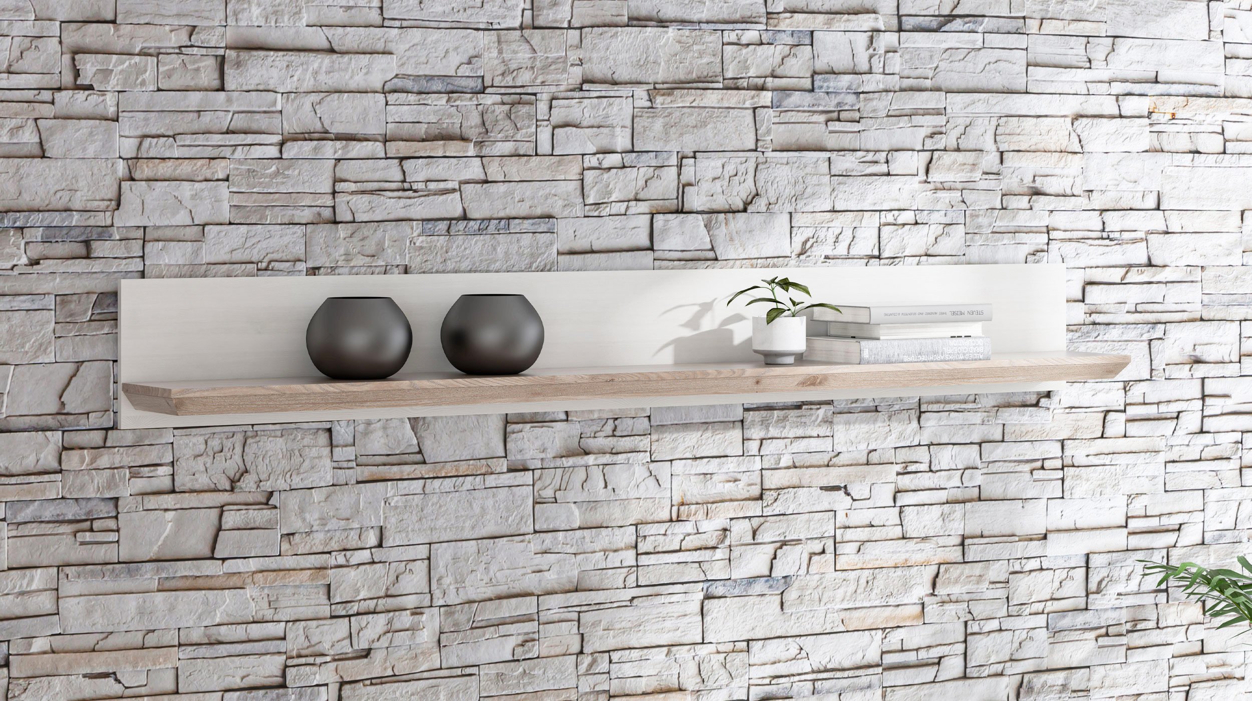 Wandboard Schneeeiche 205 cm Wandregal - ILOPPA