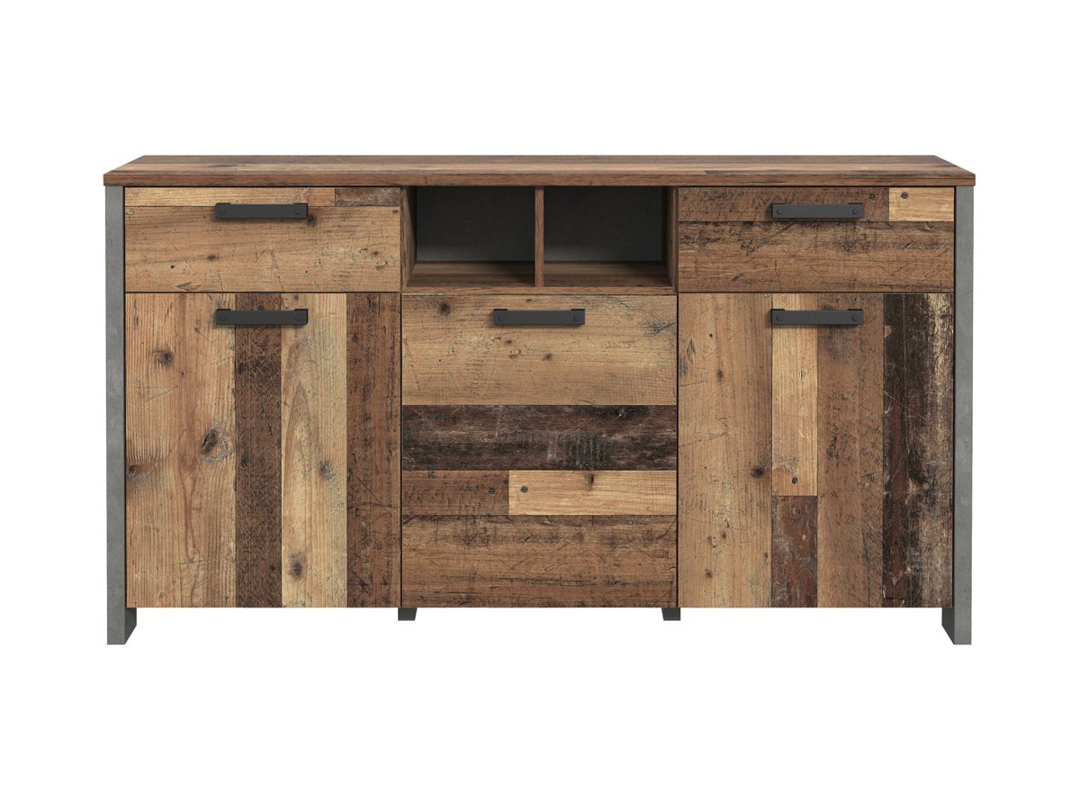 Sideboard mit 2 Schubladen Old Wood Vintage - Betonoptik 156 cm - CLIF Sideboard mit 2 Schubladen Old Wood Vintage - Betonoptik 156 cm - CLIF
