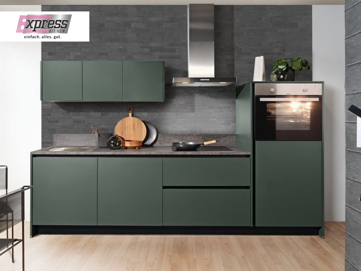Küchenzeile 263,2 cm - mit Geräten - Küchenfronten matt - CLEAN Küchenzeile 263,2 cm - inkl. Elektrogeräte - Küchenfronten matt - WIN