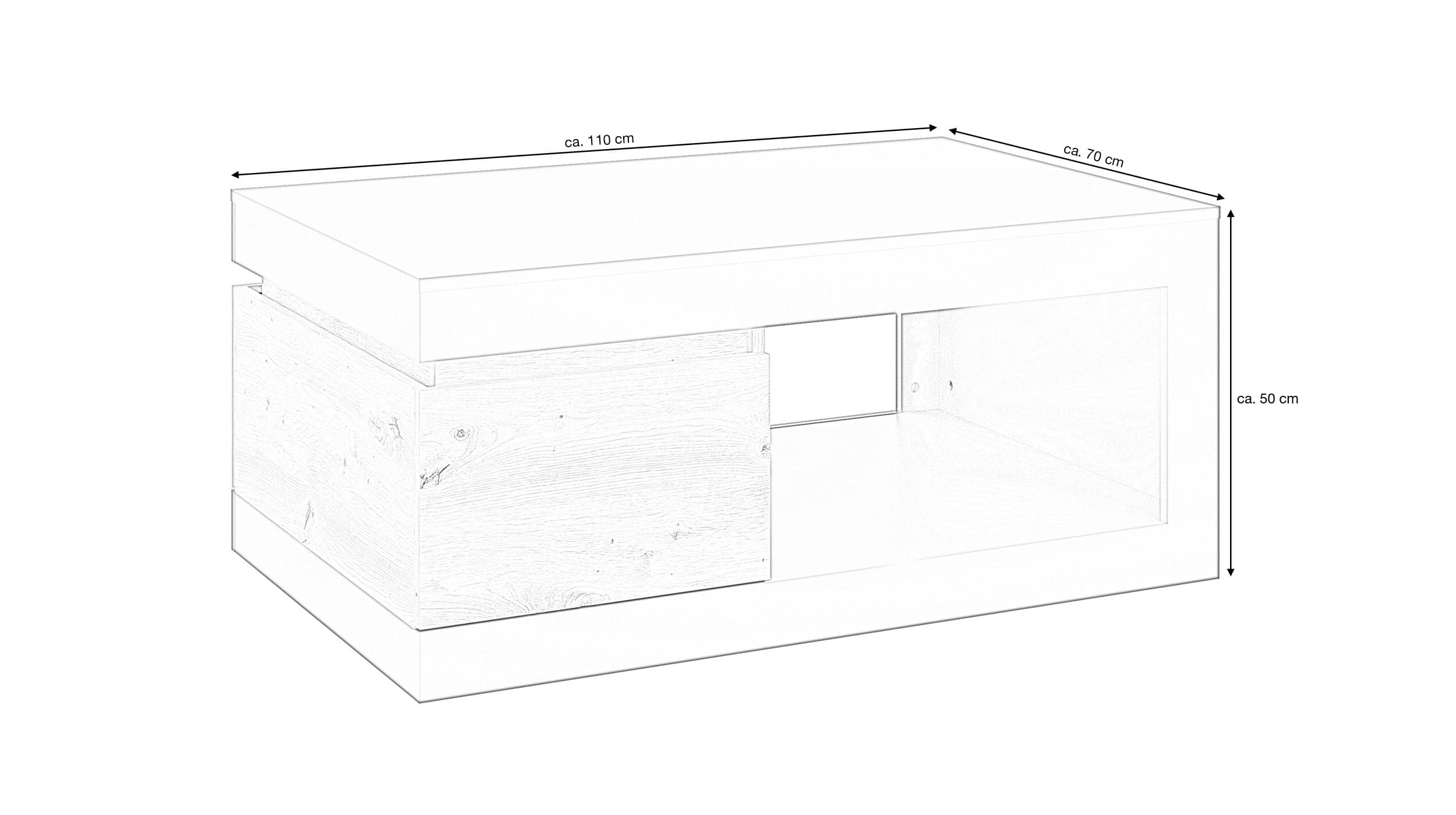 Couchtisch Artisan Eiche - grau 110 x 70 cm - LUCI