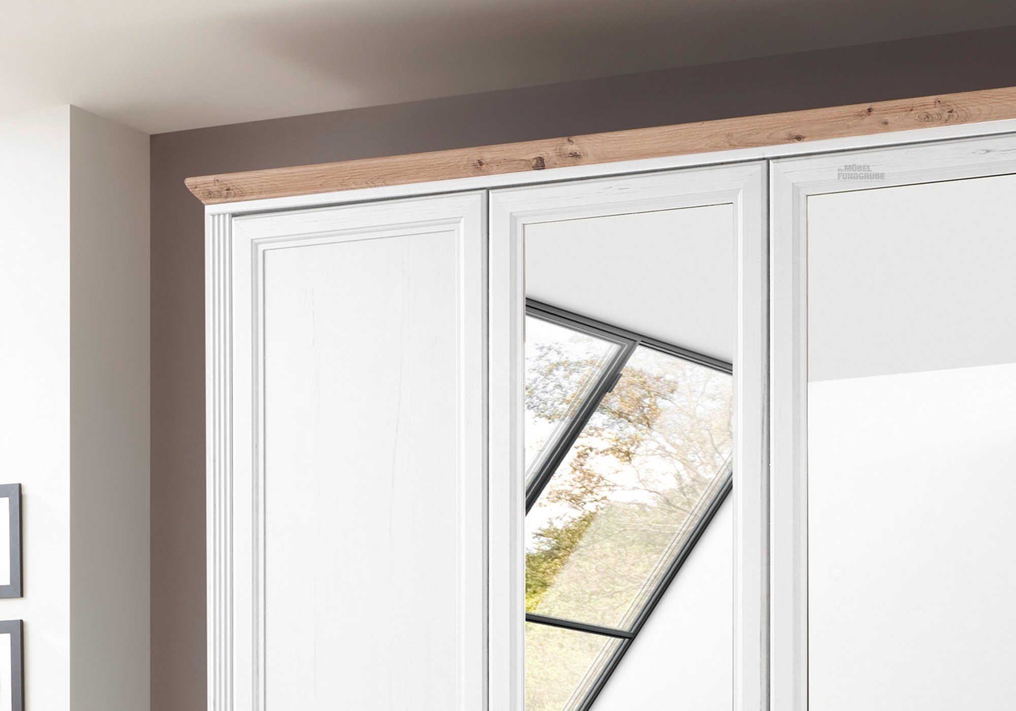 Kleiderschrank Pinie weiß - Artisan Eiche 266 cm - JASMIN